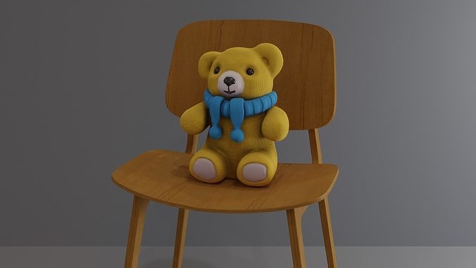 Bear soft toy Low-poly 3D model
