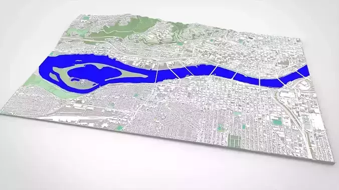 Cityscape Portland Oregon USA 3D print model