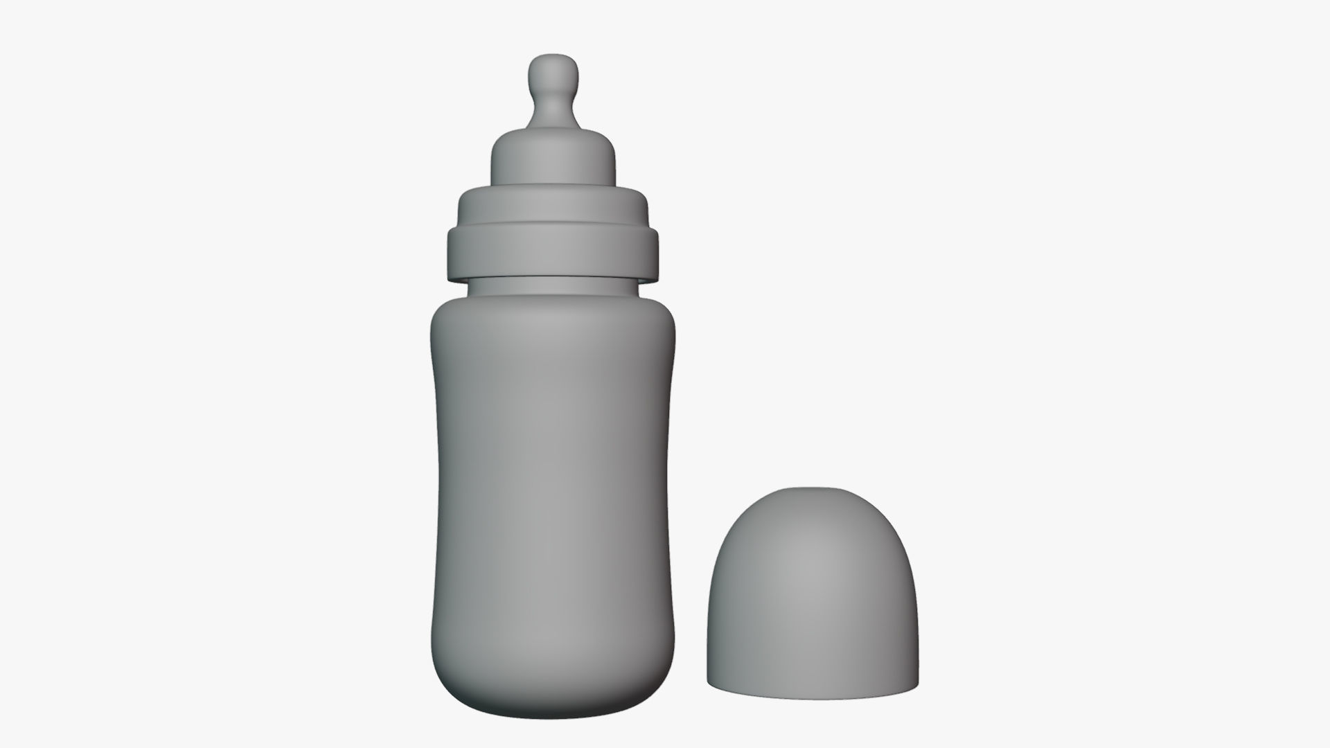 Basic Baby Bottle - Geometry Only No Textures No Materials 3D model_3