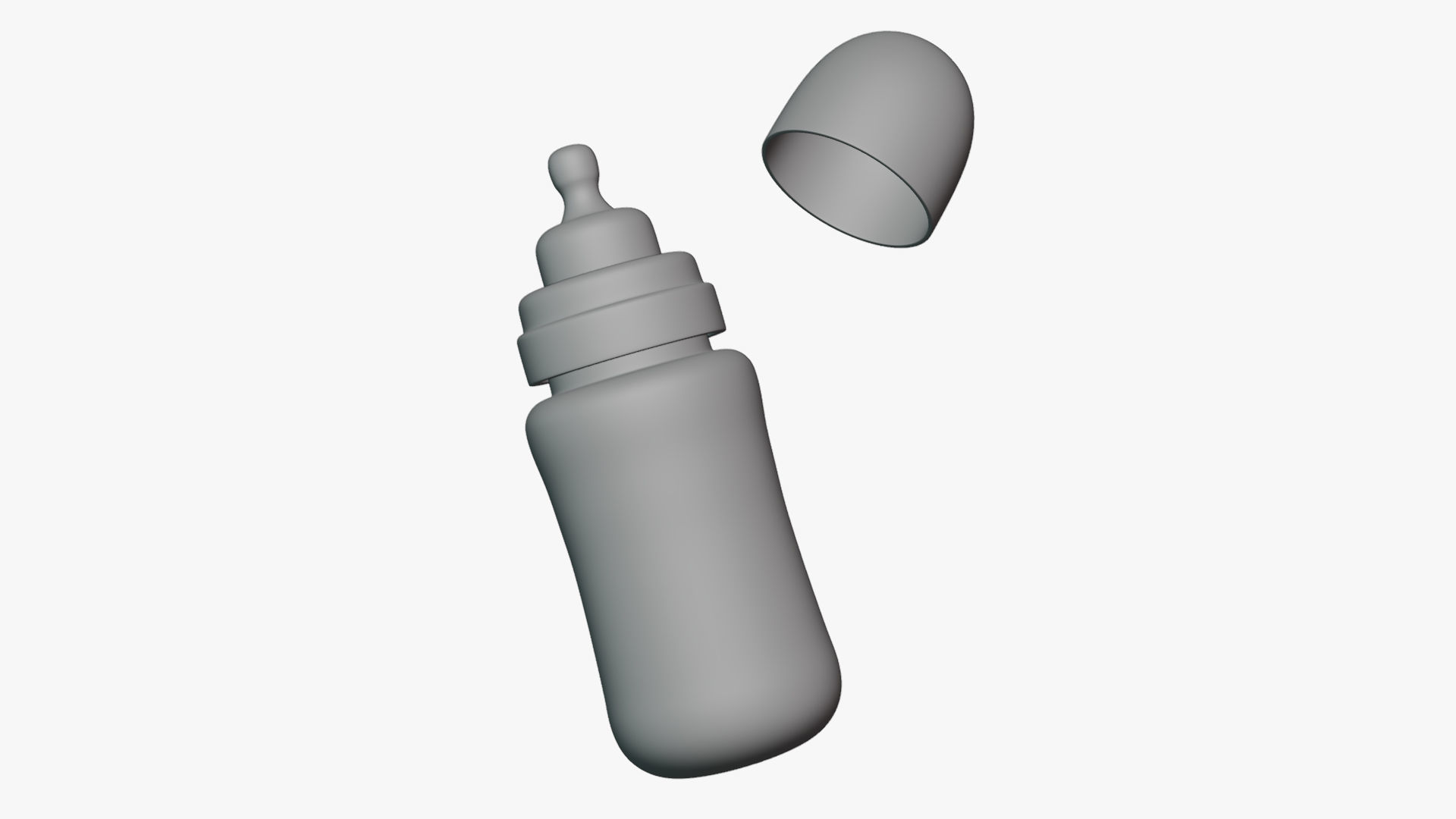 Basic Baby Bottle - Geometry Only No Textures No Materials 3D model_2