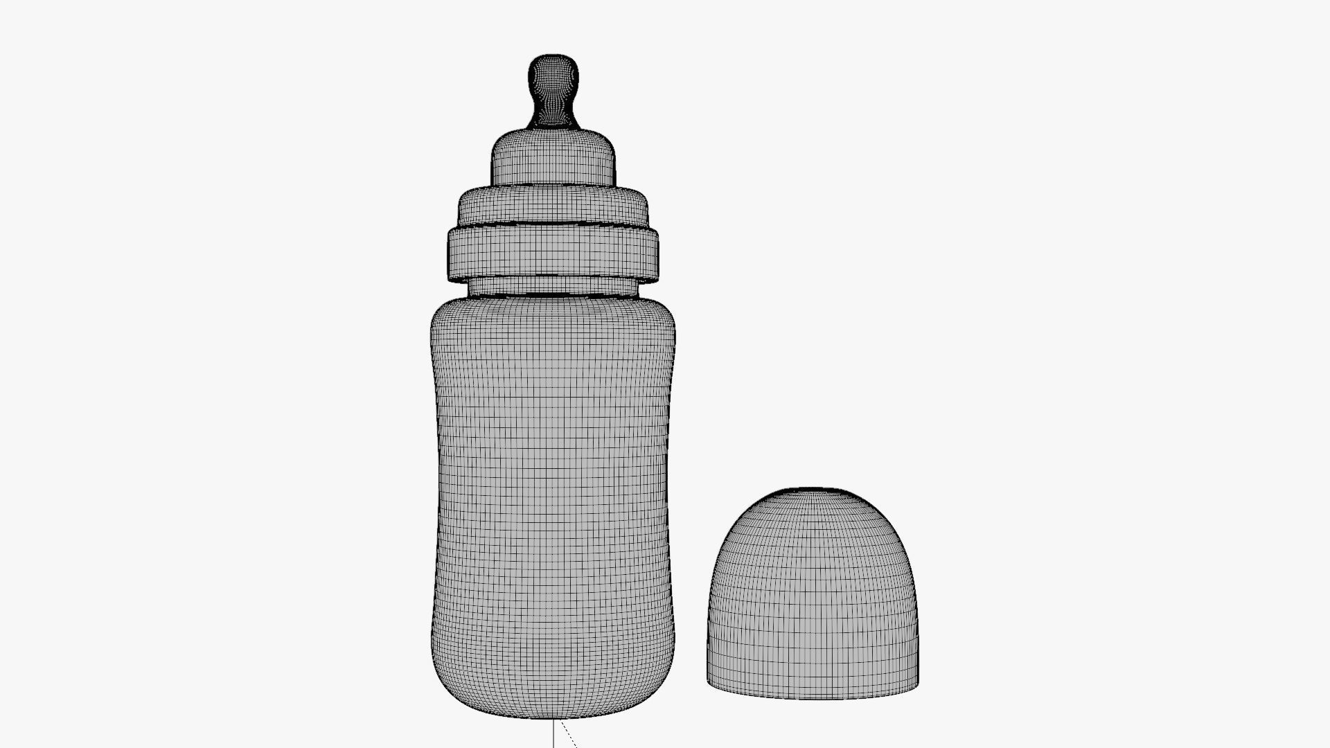 Basic Baby Bottle - Geometry Only No Textures No Materials 3D model_5