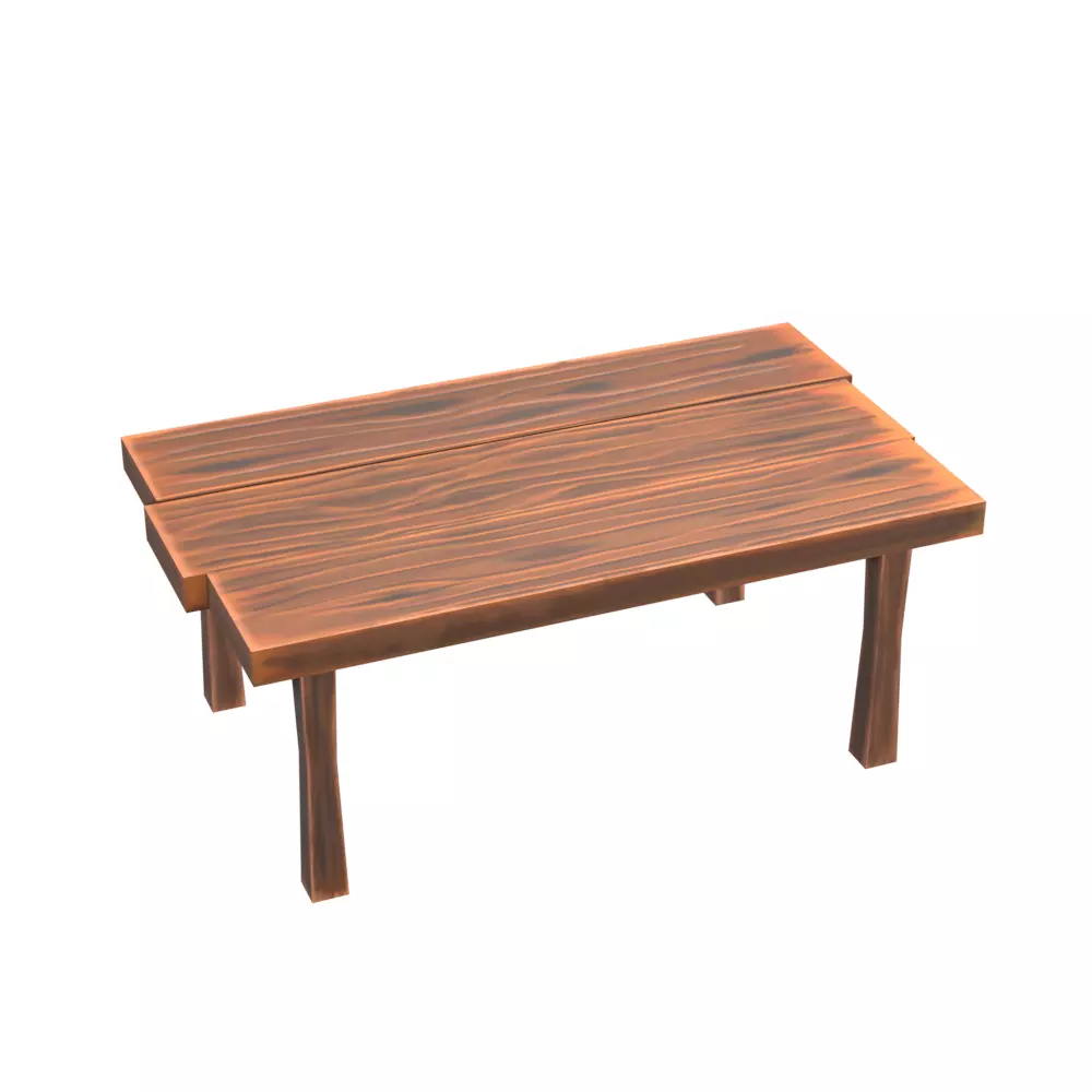 Hand Painted Wooden Table Free low-poly 3D model