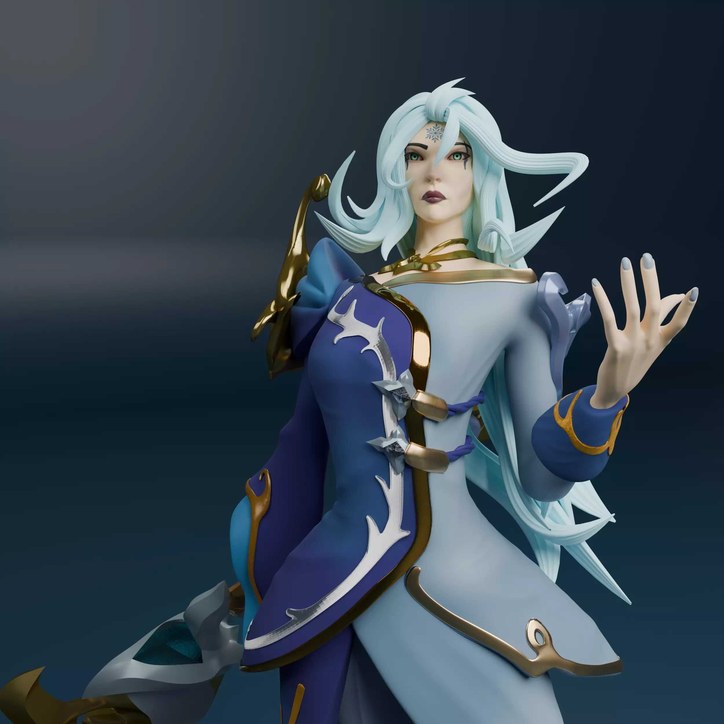 Winterblessed Diana From League of Legends Ready For Printing 3D print model_0