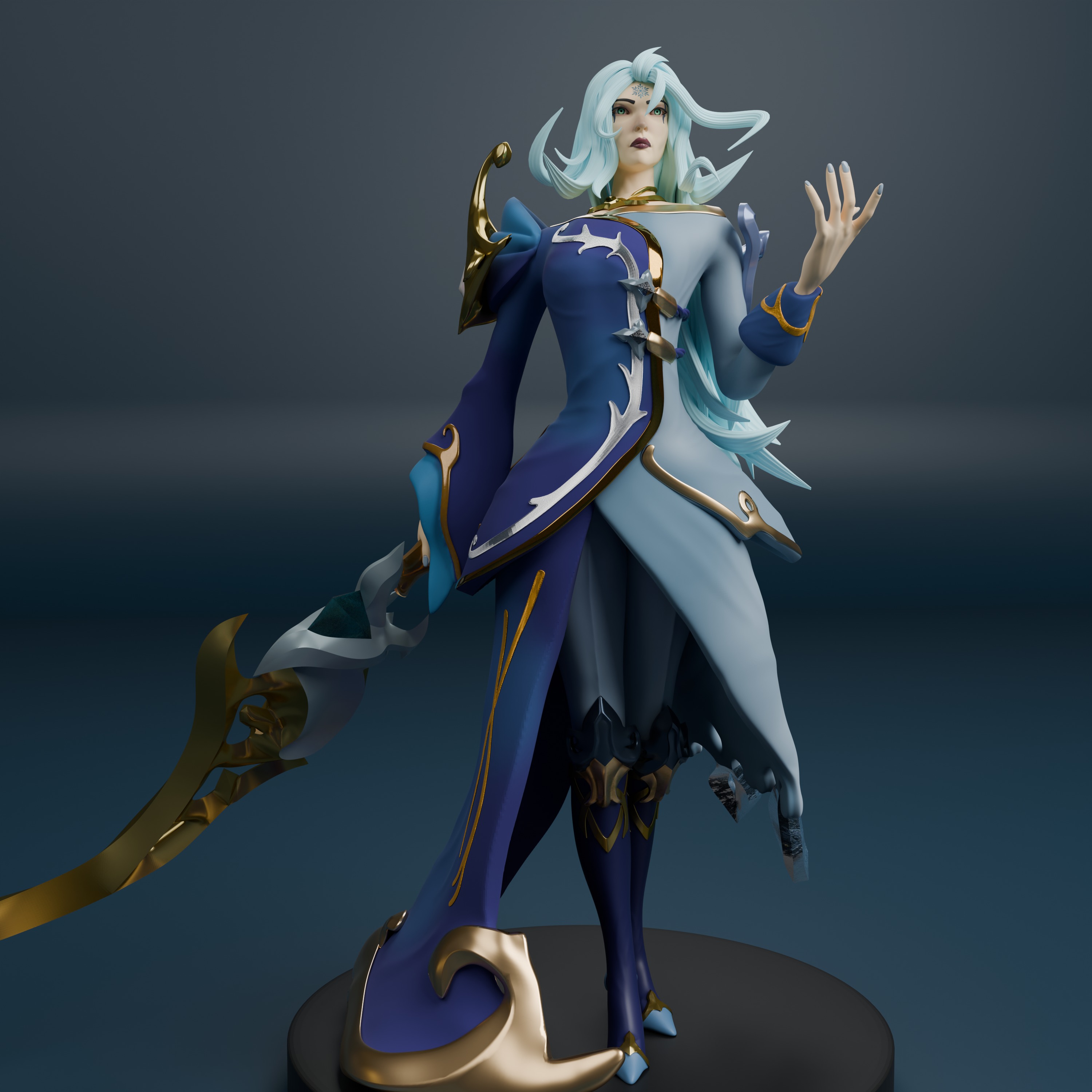Winterblessed Diana From League of Legends Ready For Printing 3D print model_1