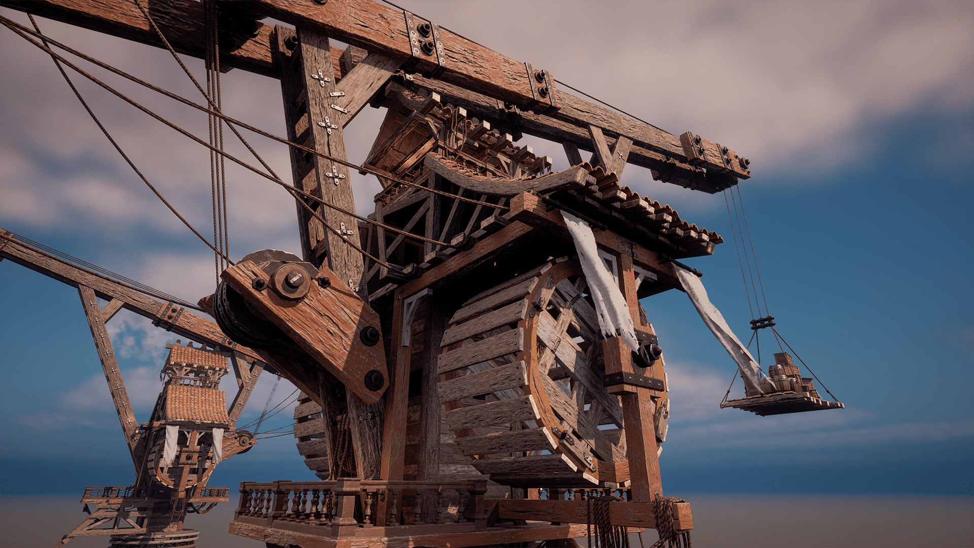 Giant Medieval Cranes Pack Low-poly 3D model_9