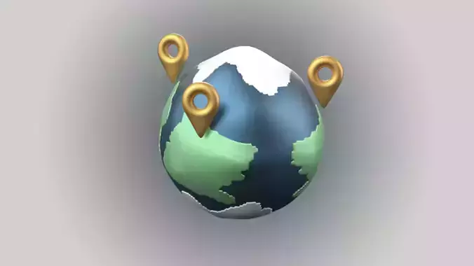 3D app web Icon Low-poly 3D model-14