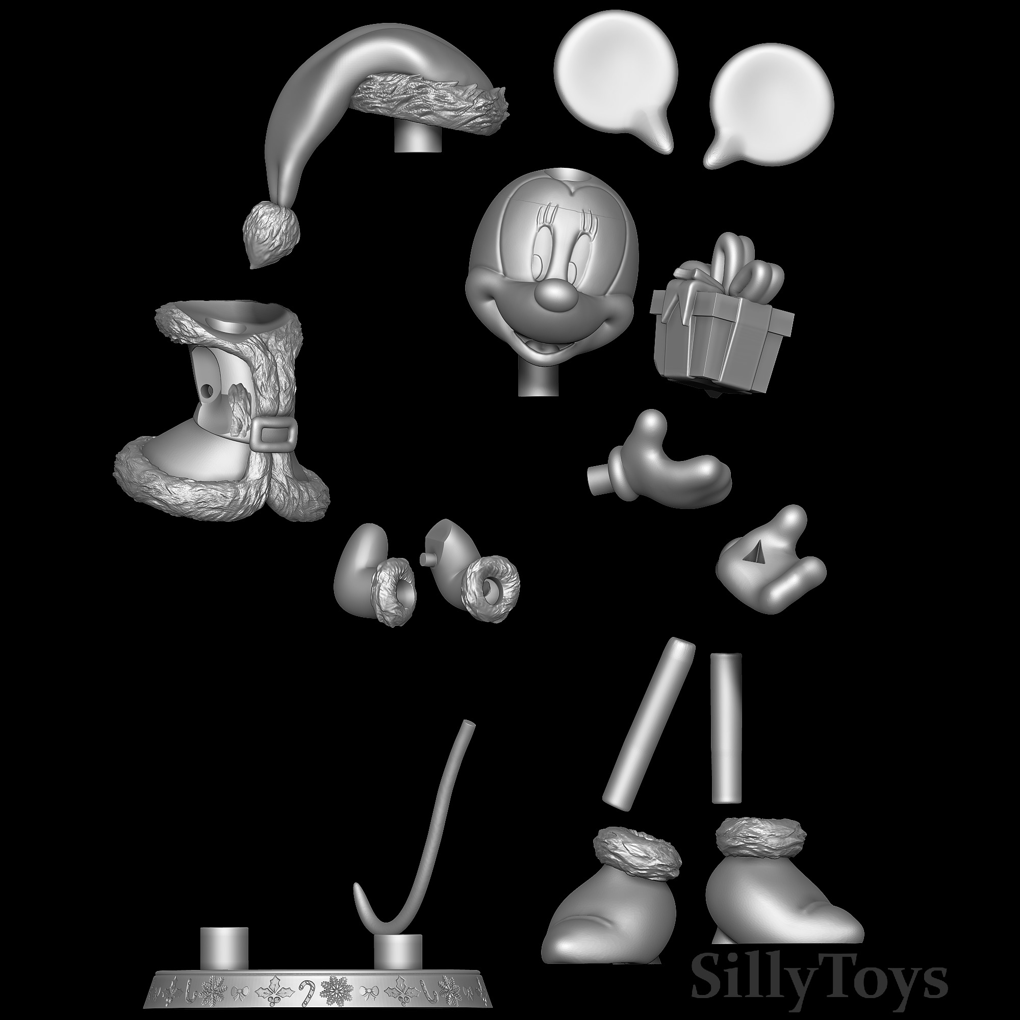 Minnie Mouse Christmas 3D print model_5