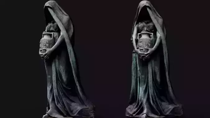 temple guard old monument sculpture photogrammetry Low-poly 3D model
