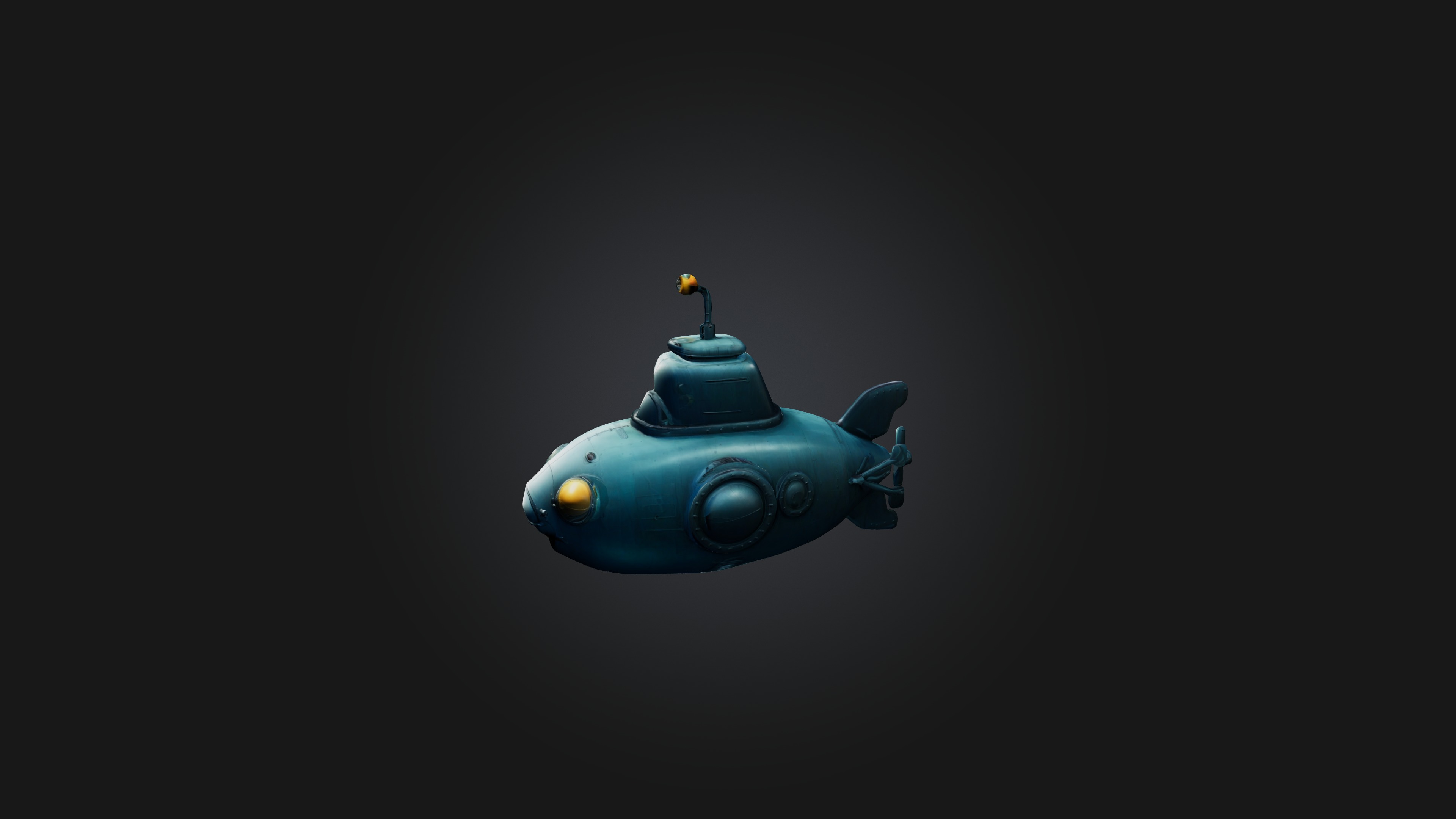 Cartoon Submarine 3D model_1