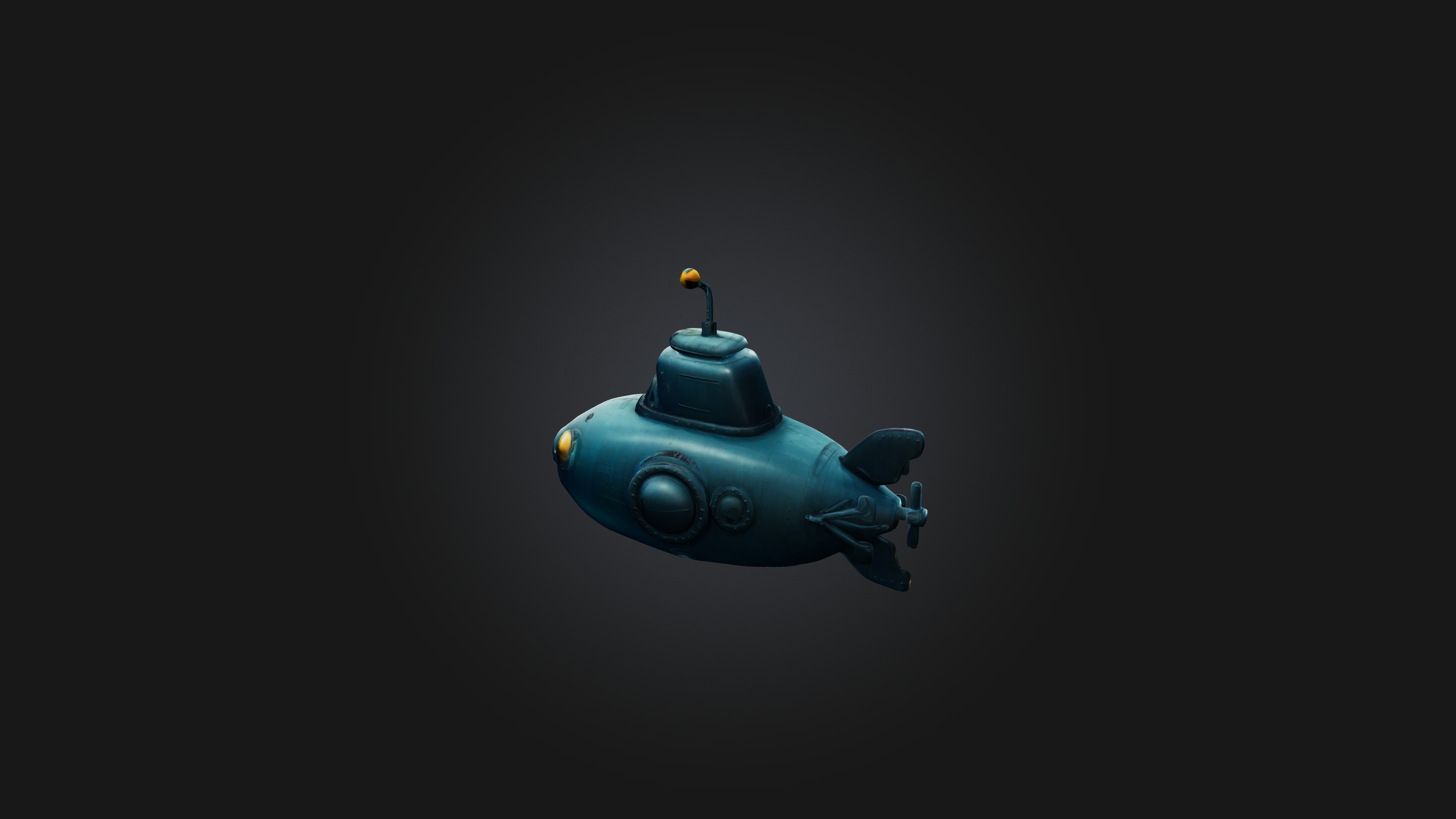 Cartoon Submarine 3D model_2