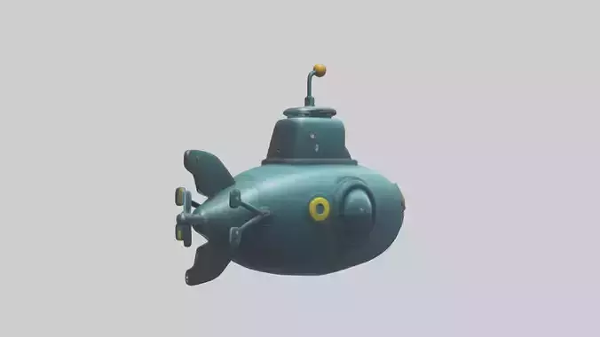 Cartoon Submarine 3D model