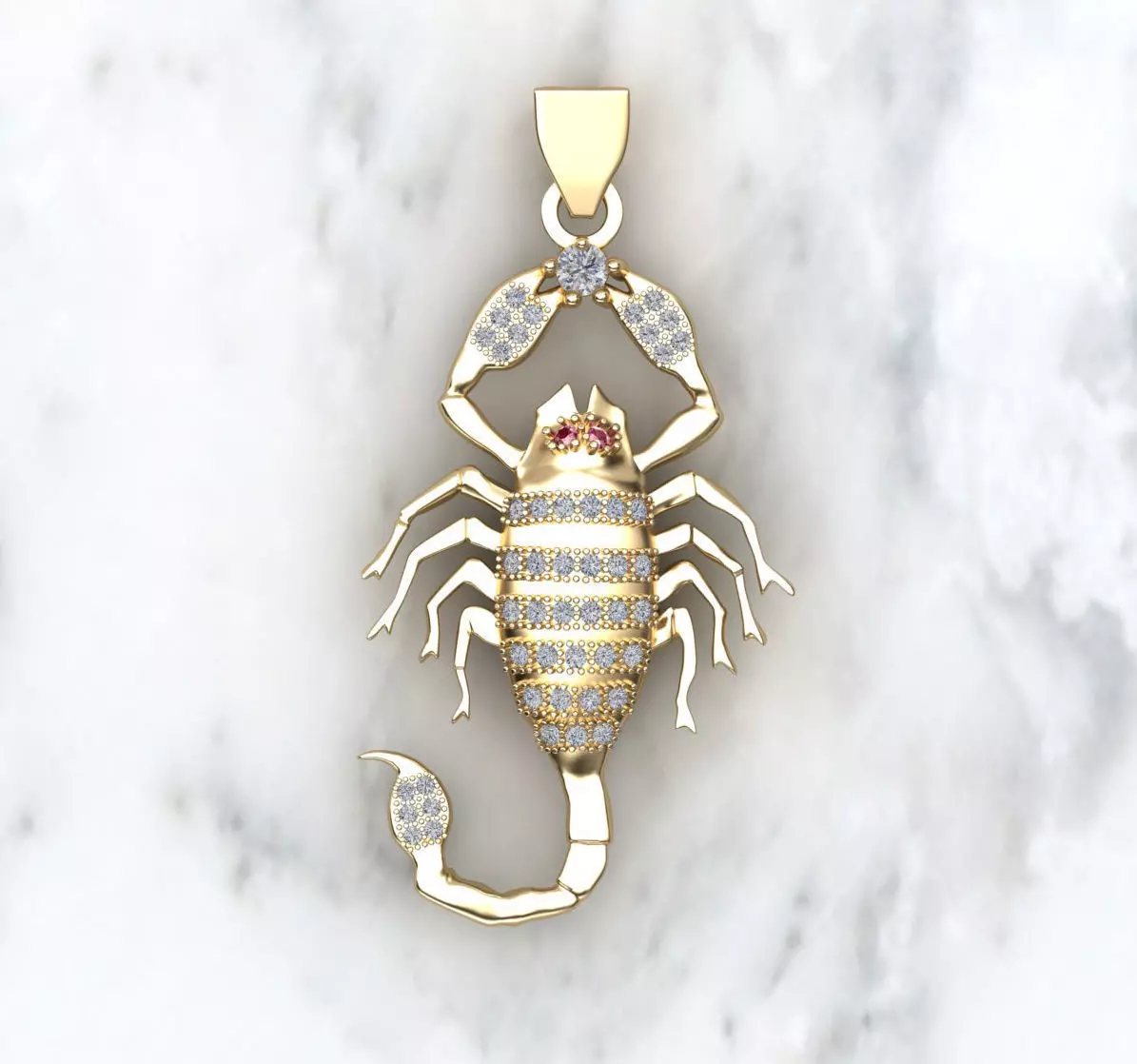 scorpion 3d model with stones 3D print model
