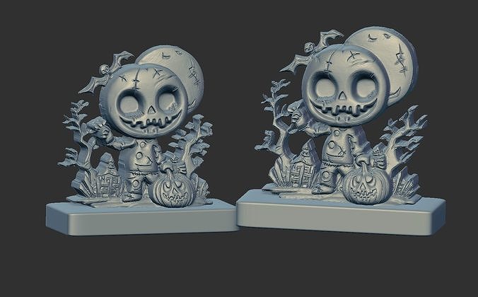 zombie with moon decor 3D print model