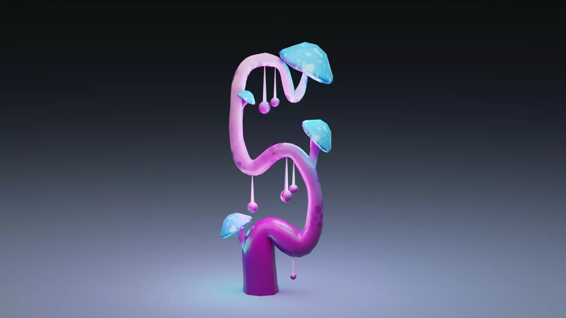 Stylized Alien Plant Free low-poly 3D model