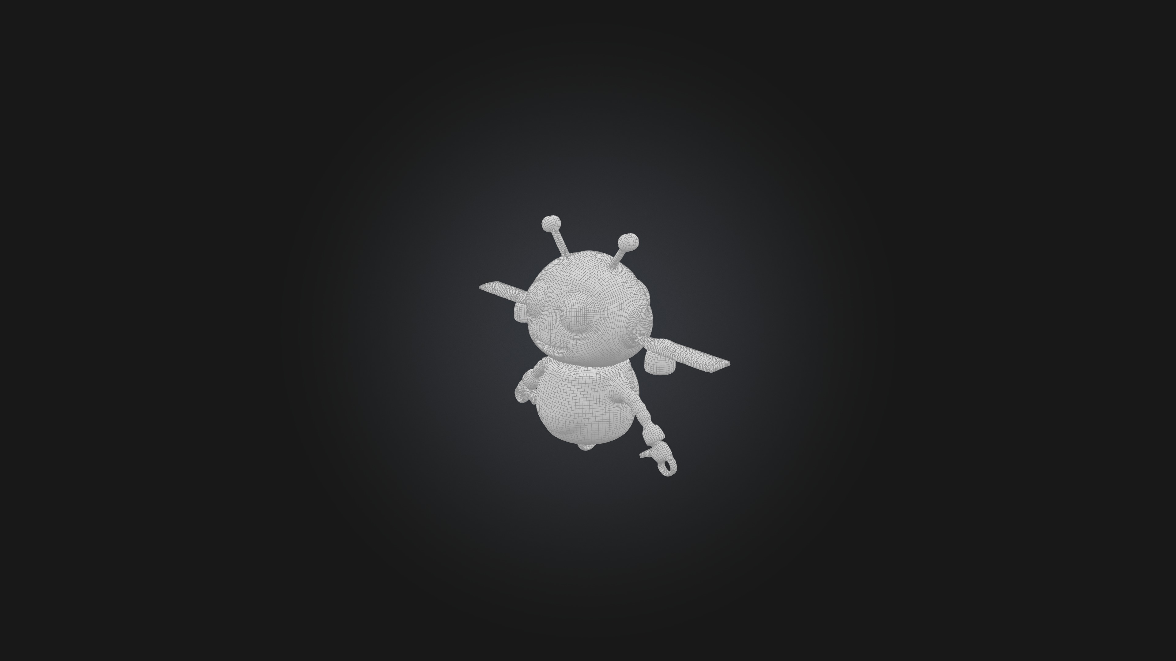 Cartoon Robot Drone Low-poly 3D model_2