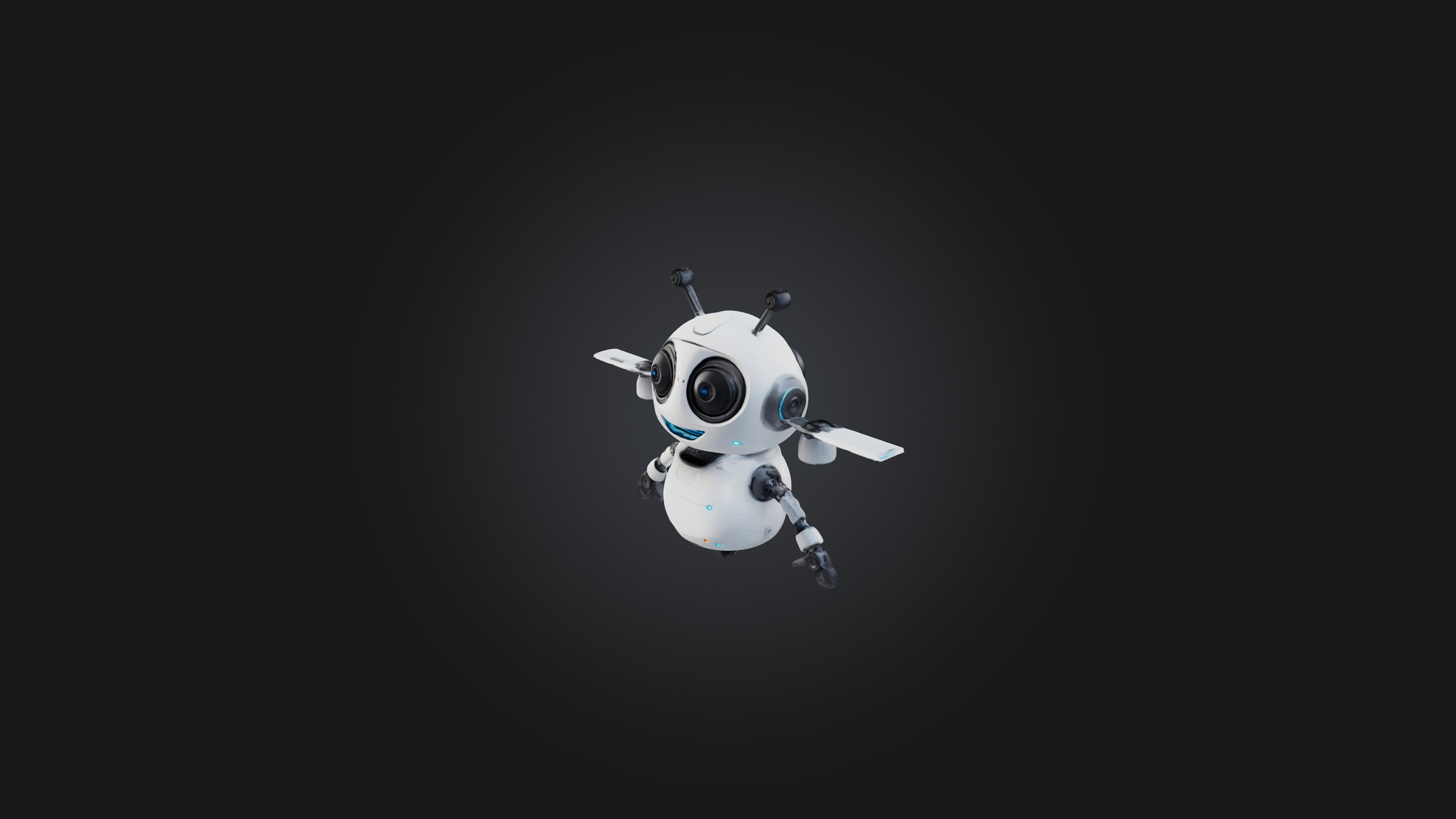 Cartoon Robot Drone Low-poly 3D model_1