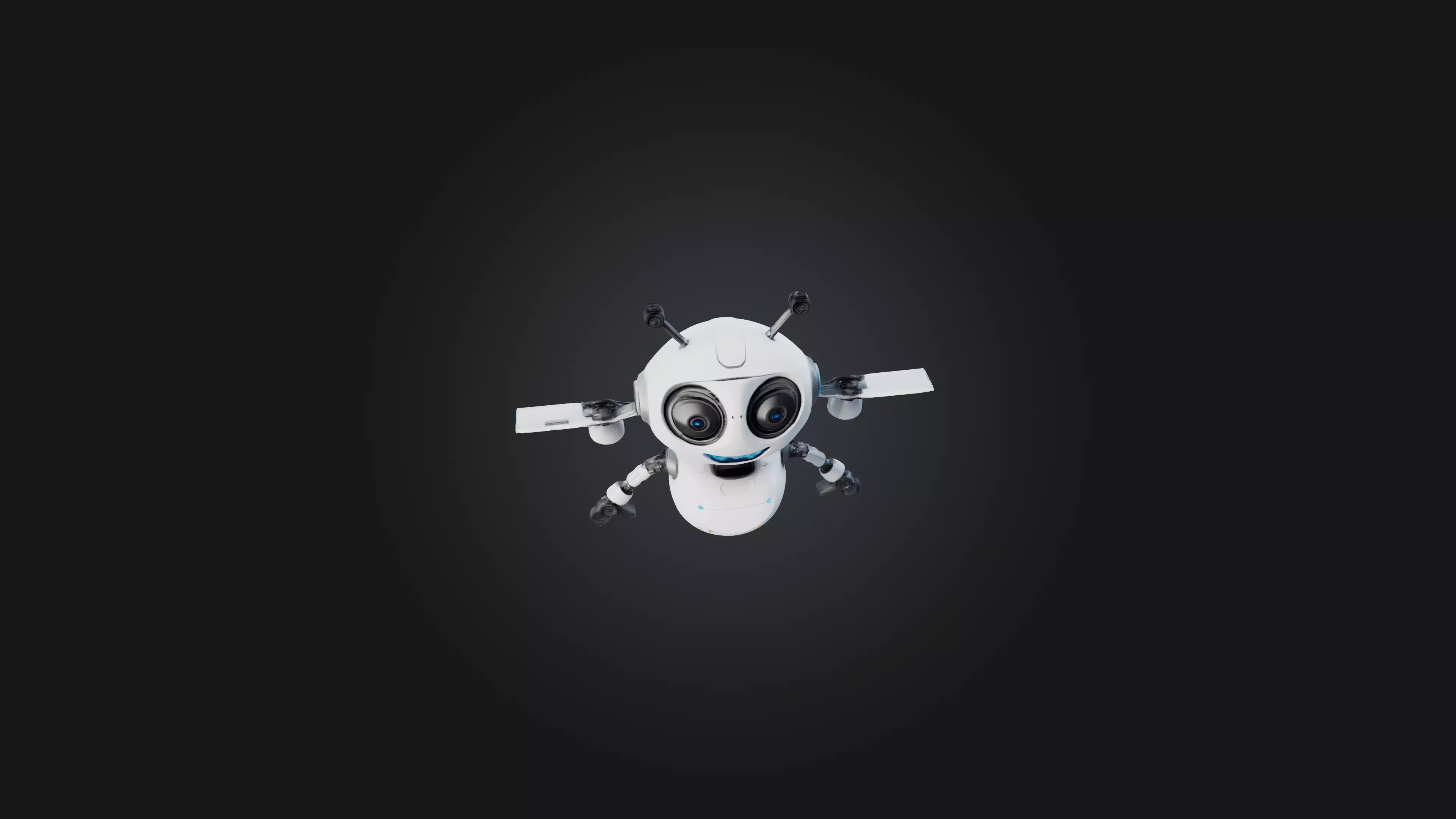 Cartoon Robot Drone Low-poly 3D model_0