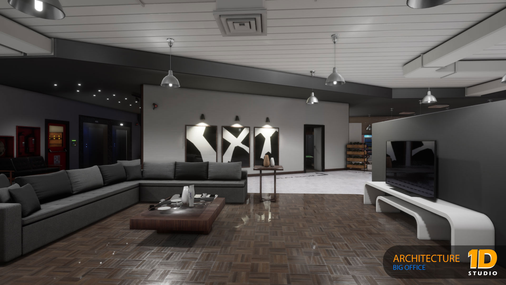 Big Office 01-Unreal Engine Project 3D model_9