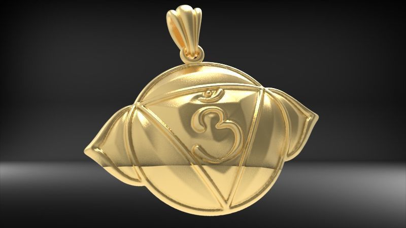 Ajna Chakra Pendant  3D print model_5
