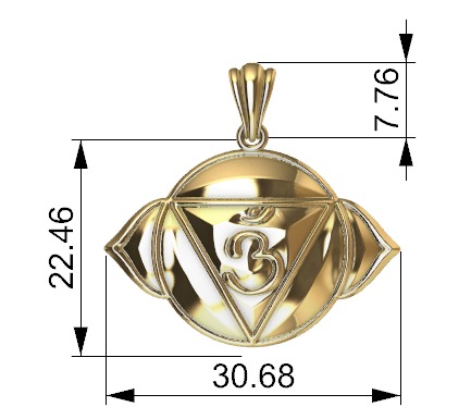 Ajna Chakra Pendant  3D print model_11