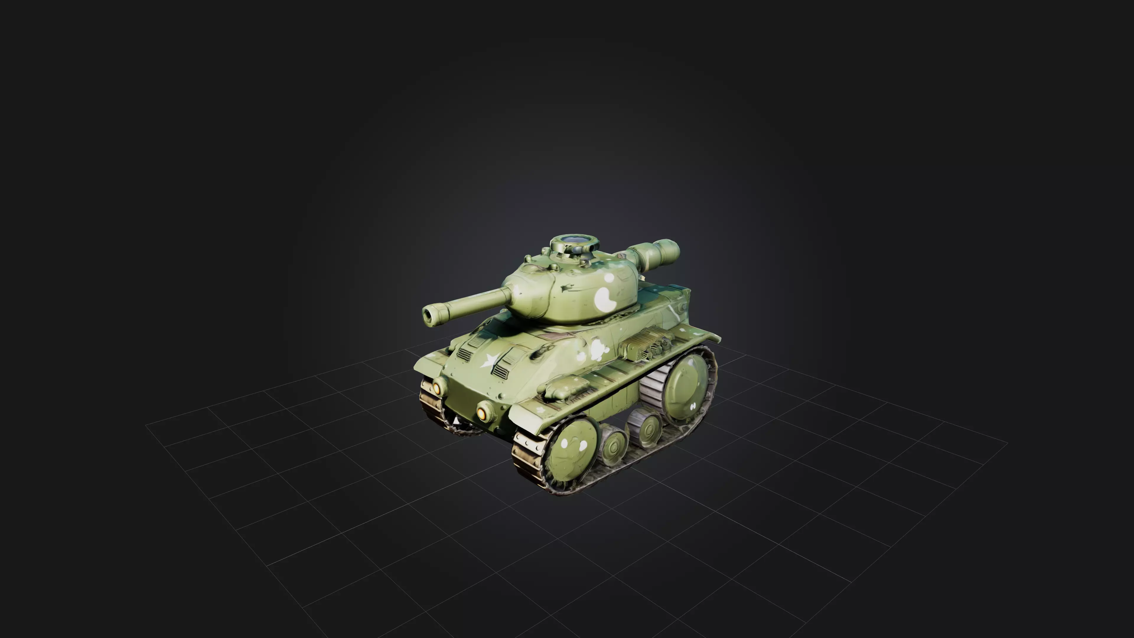Cartoon Tank Low-poly 3D model_0