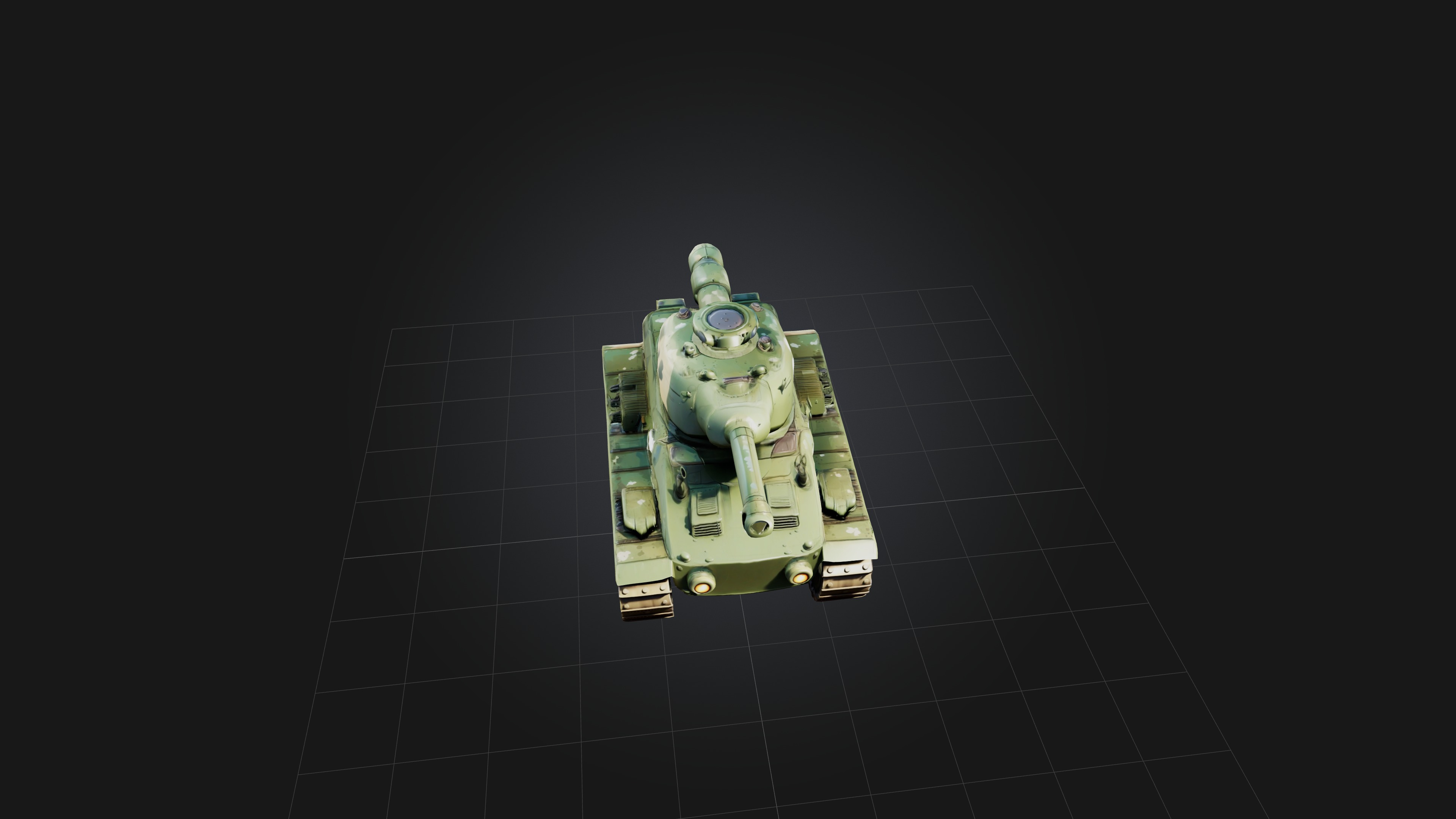 Cartoon Tank Low-poly 3D model_6