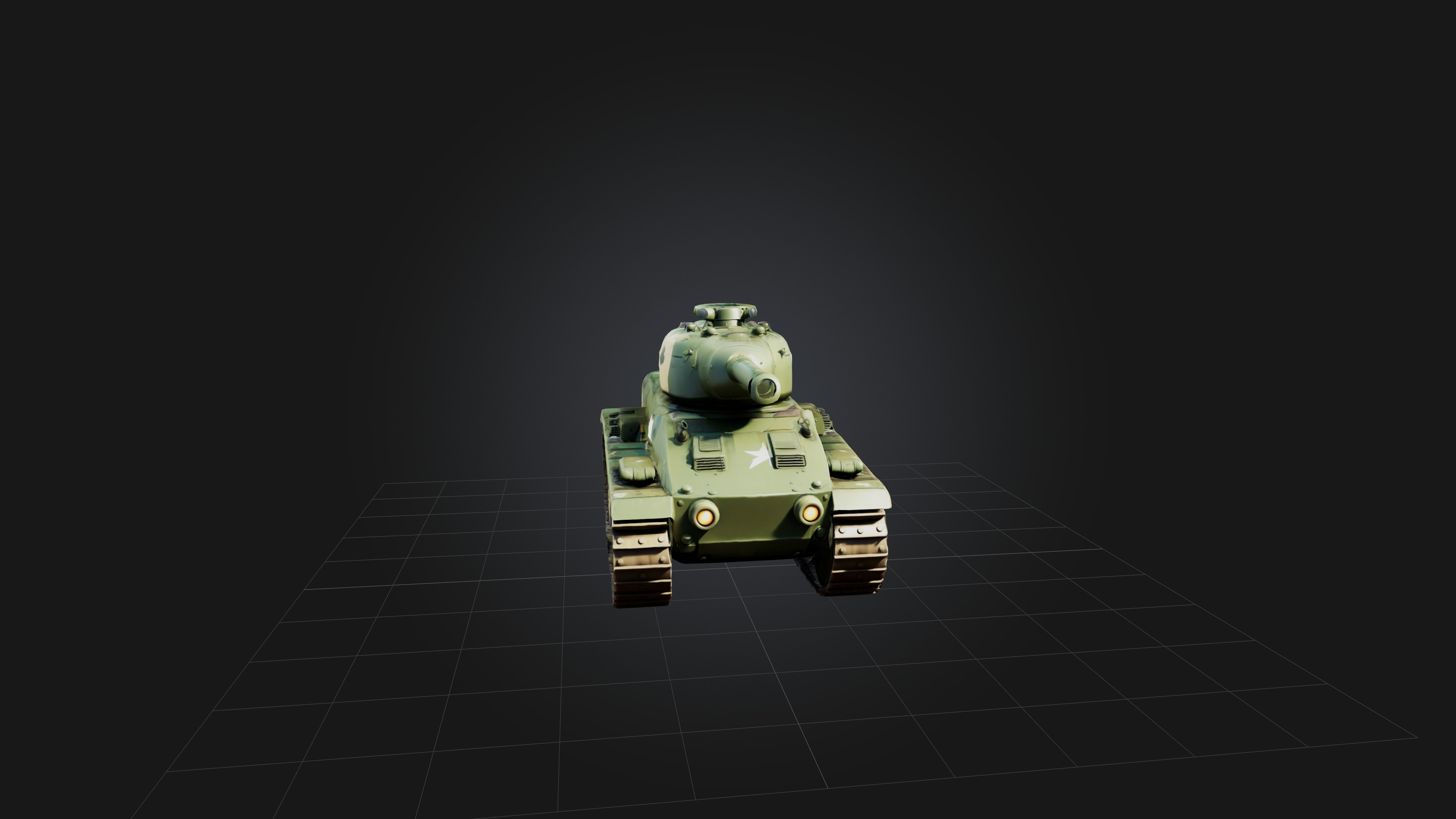 Cartoon Tank Low-poly 3D model_3