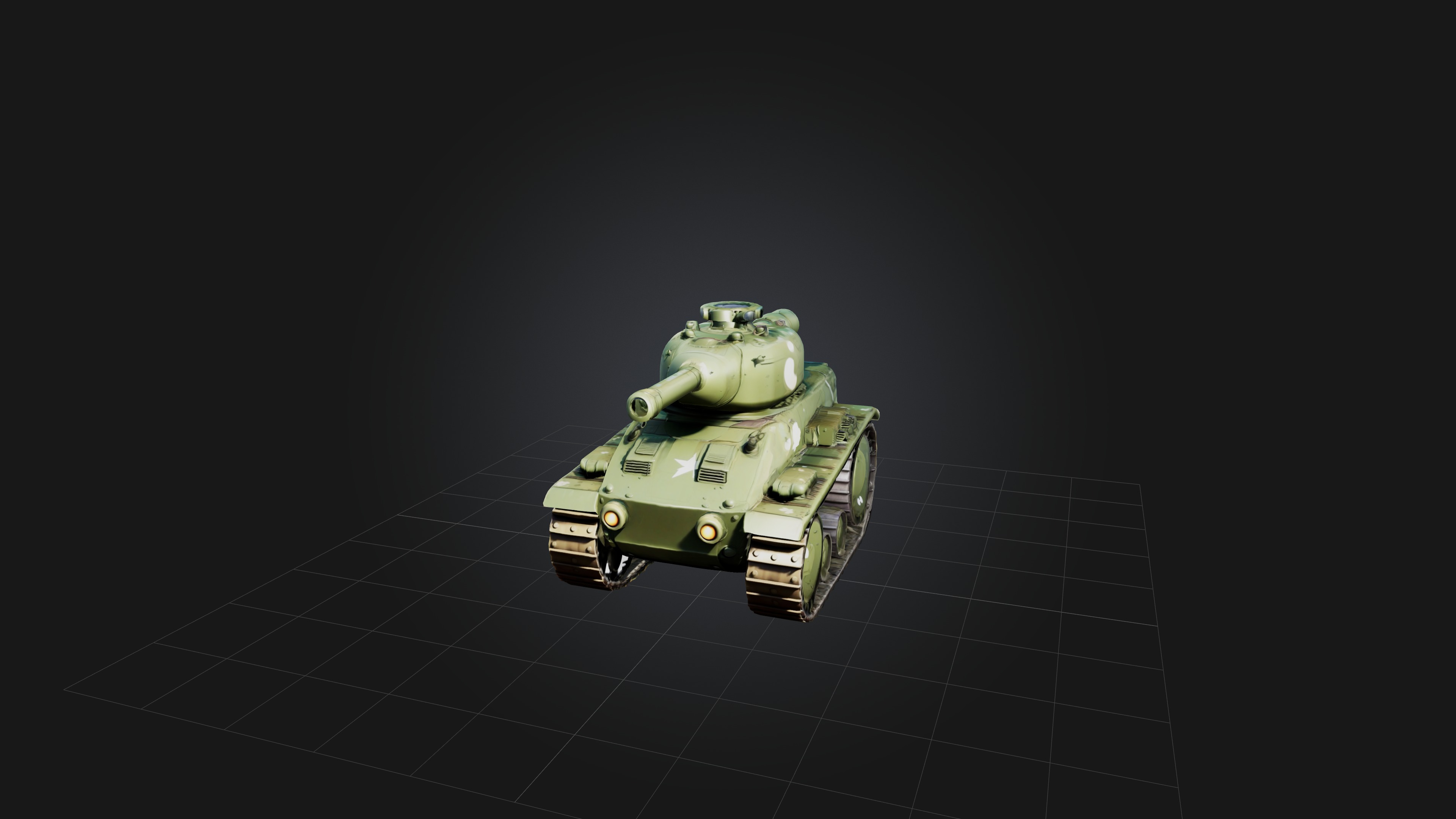 Cartoon Tank Low-poly 3D model_2