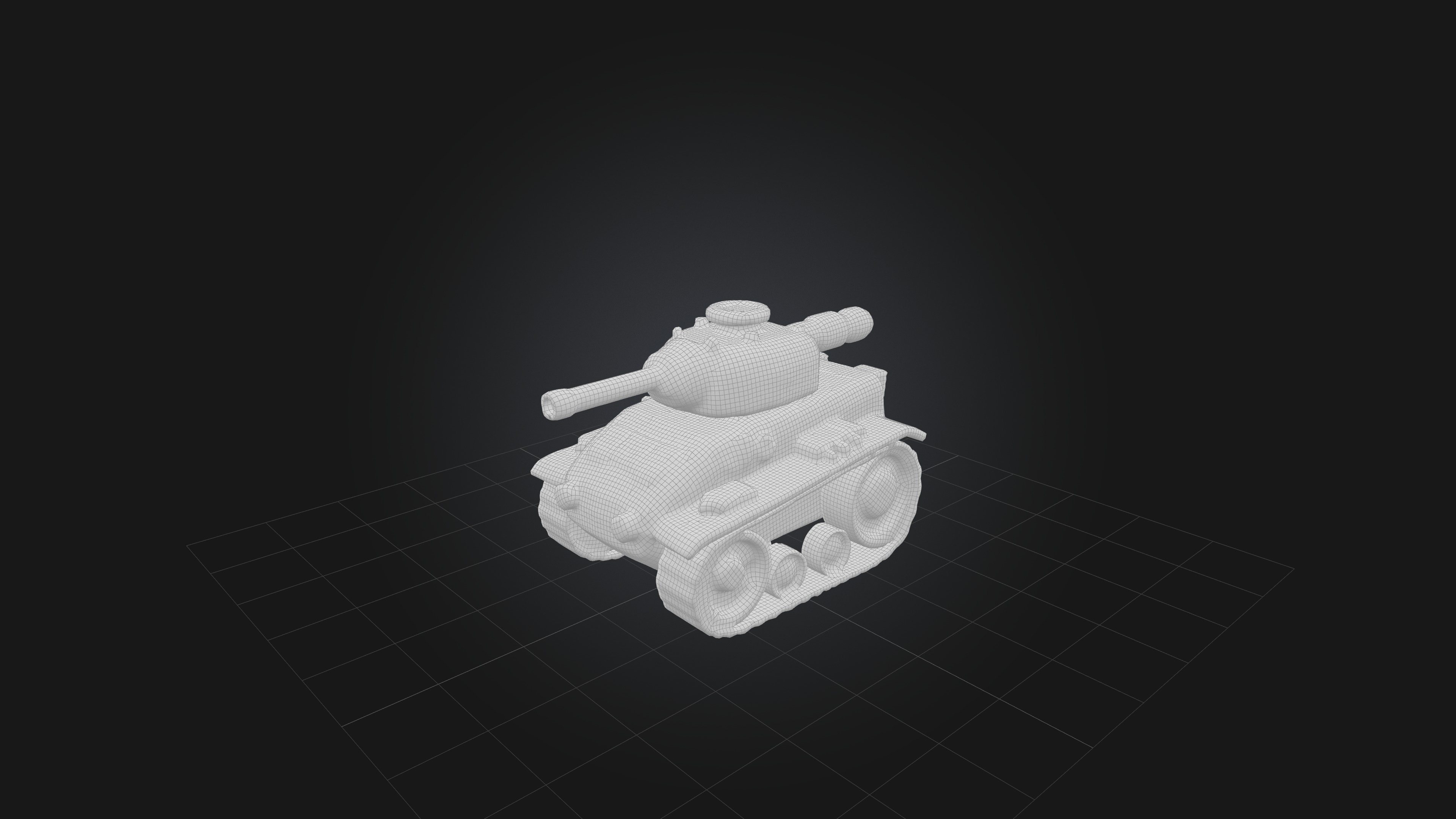 Cartoon Tank Low-poly 3D model_1
