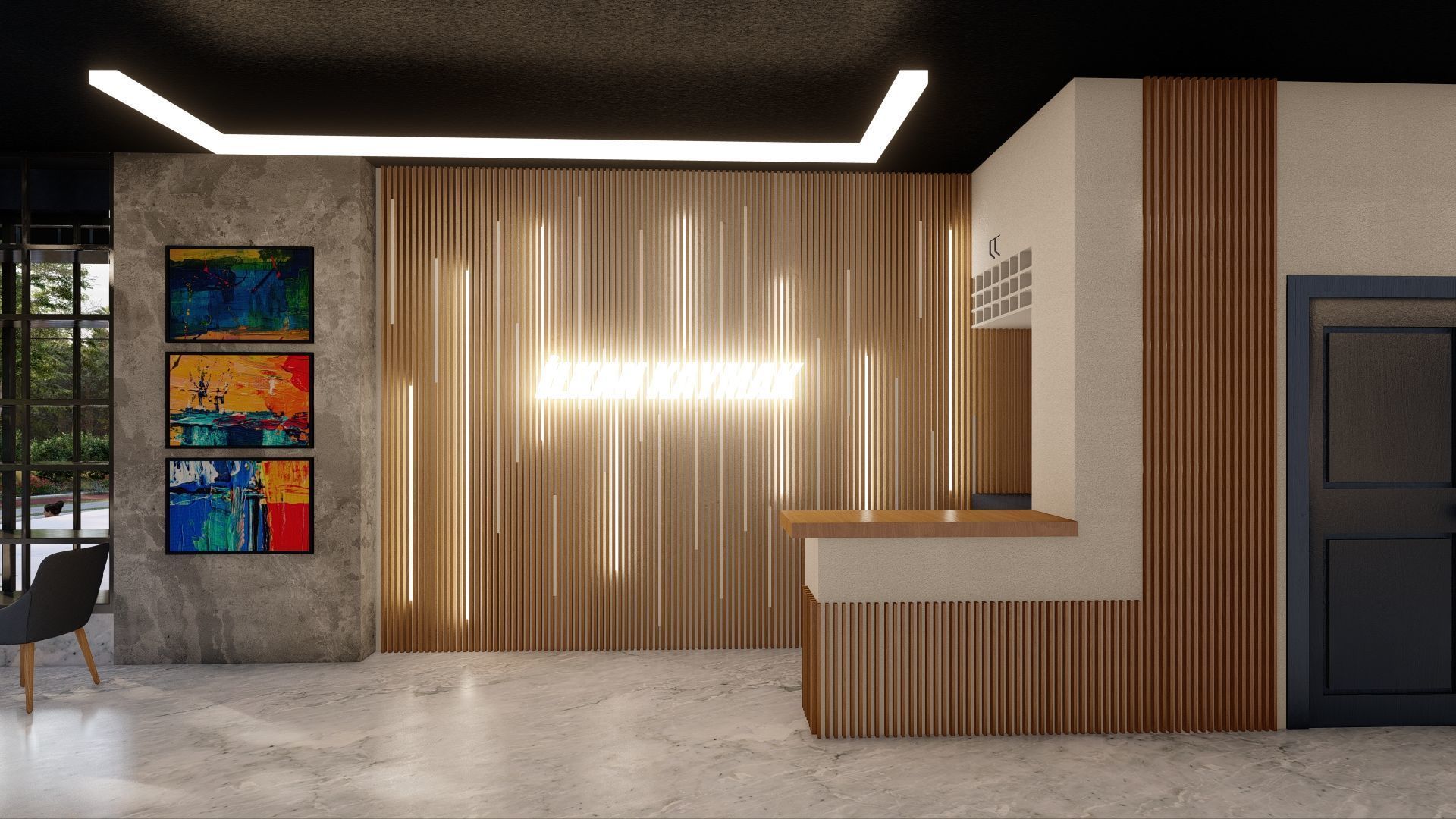 Modern Barbershop Interior 3D Model for Sale 3D model_2