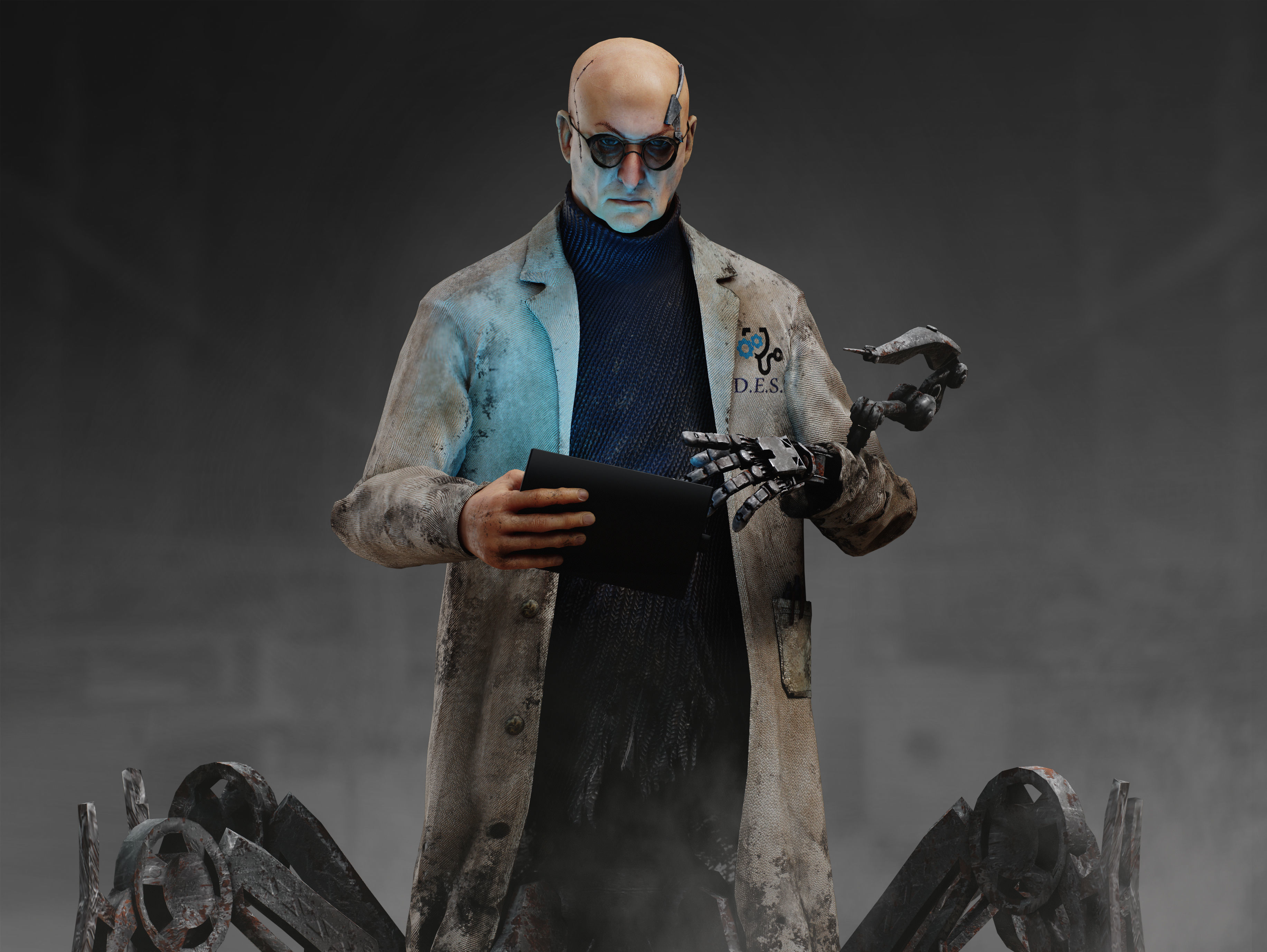 Sci Fi Mad Doctor Low-poly 3D model_2