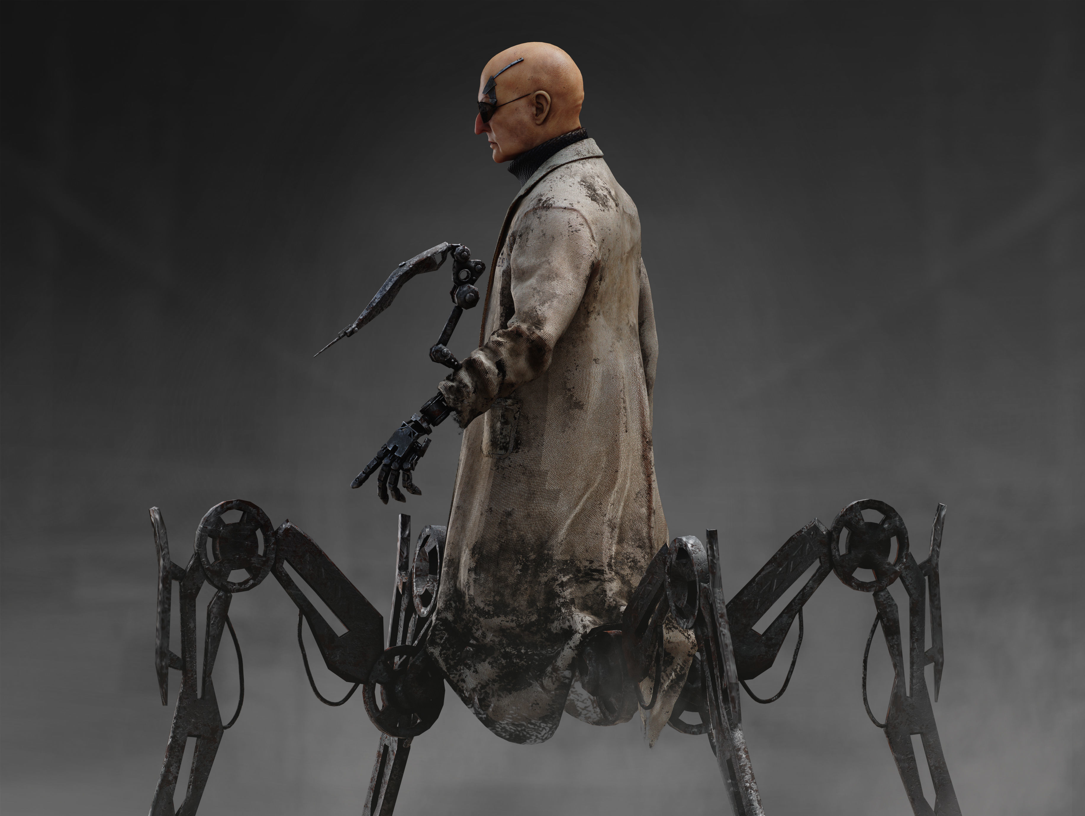 Sci Fi Mad Doctor Low-poly 3D model_7