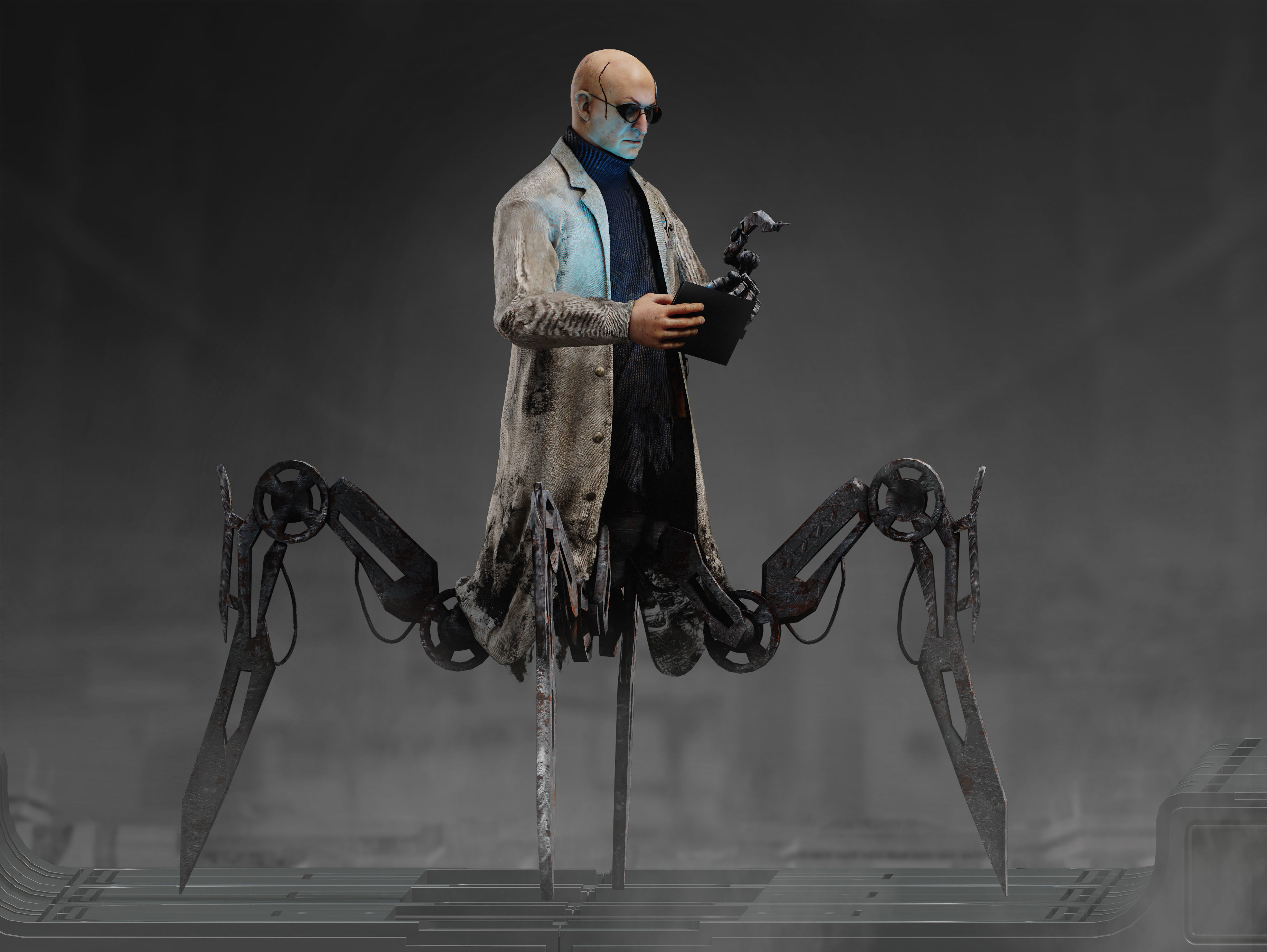 Sci Fi Mad Doctor Low-poly 3D model_3