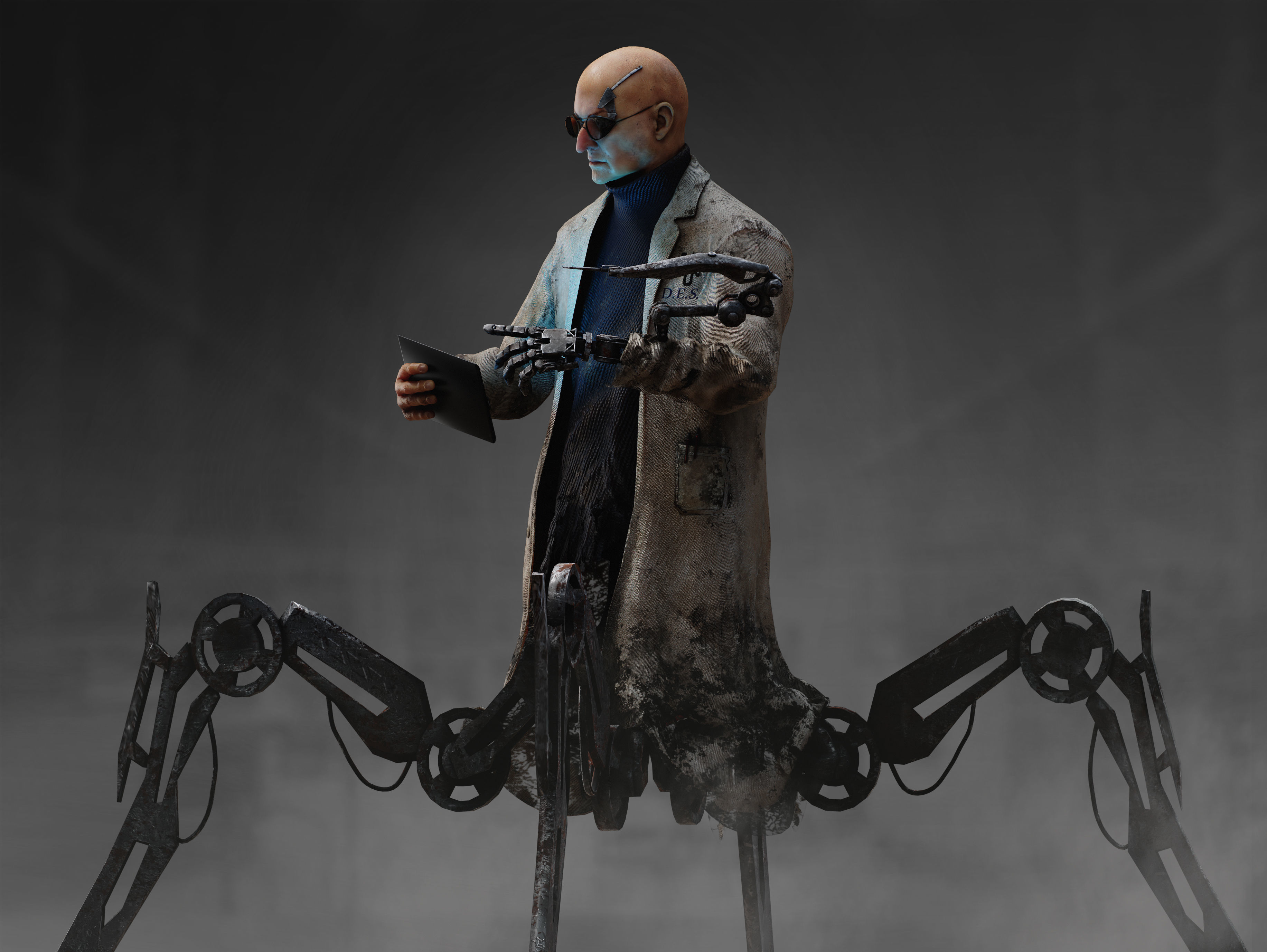 Sci Fi Mad Doctor Low-poly 3D model_6