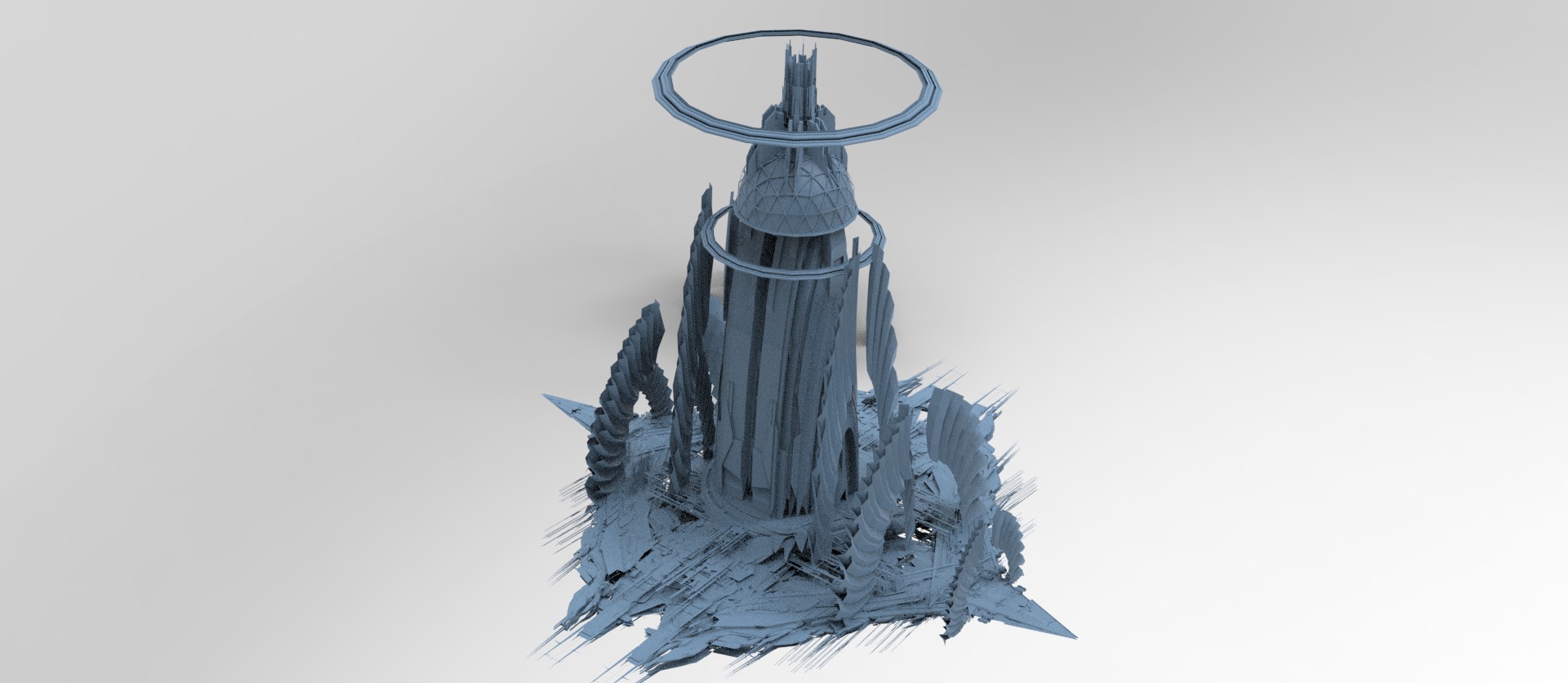 Cyber Elite Dome Palace 1 Low-poly 3D model_1
