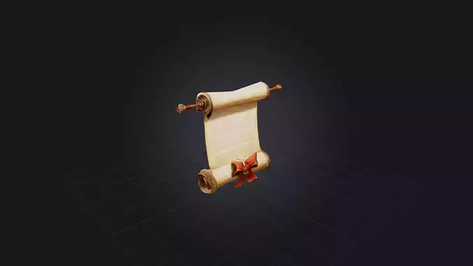 Cartoon Spell Scroll 3D model