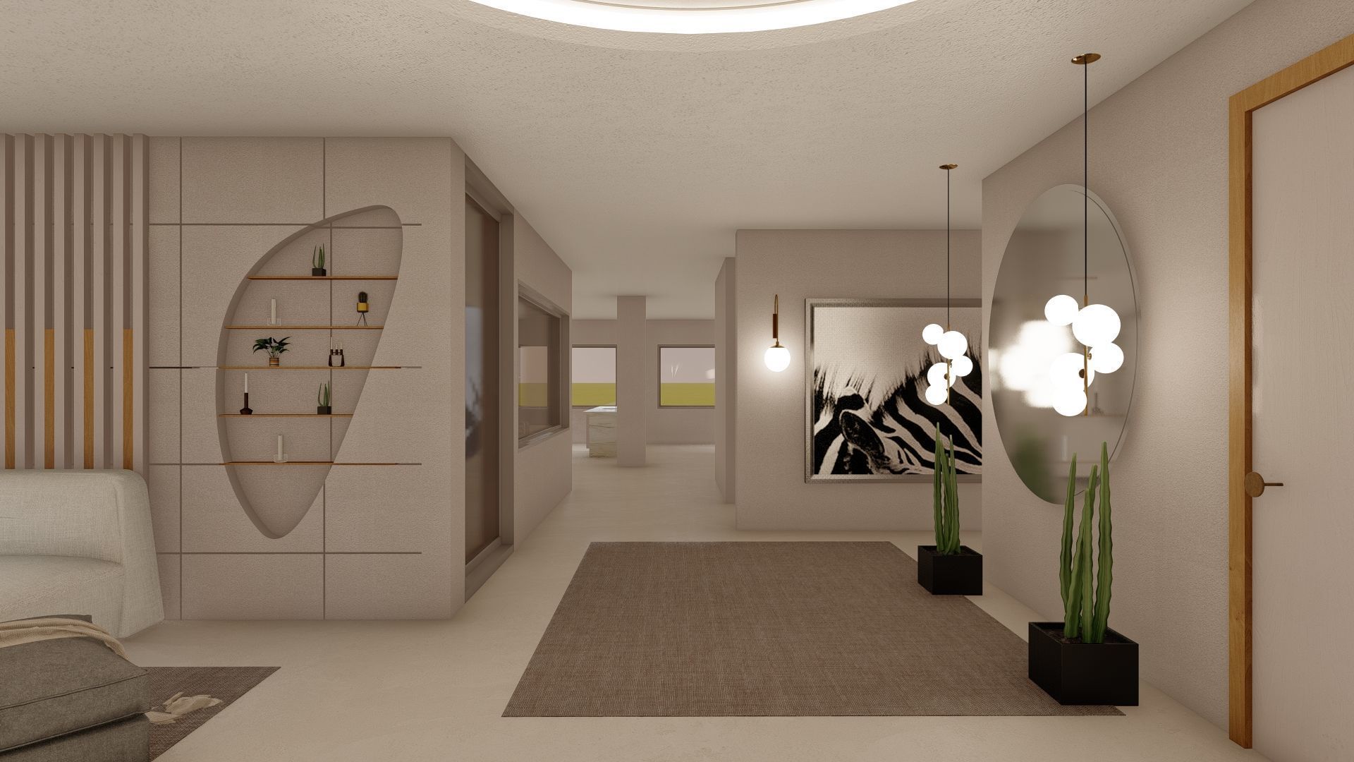 Modern Minimalist office Design 3D model_7