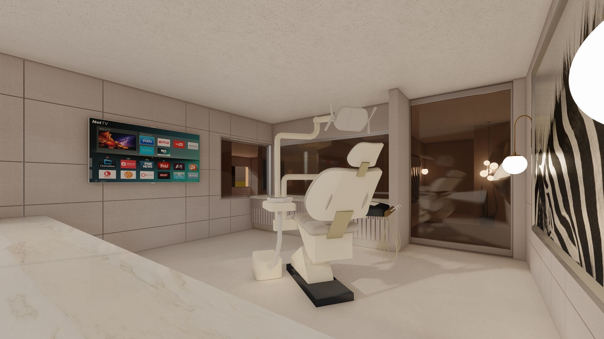 Modern Minimalist office Design 3D model_10