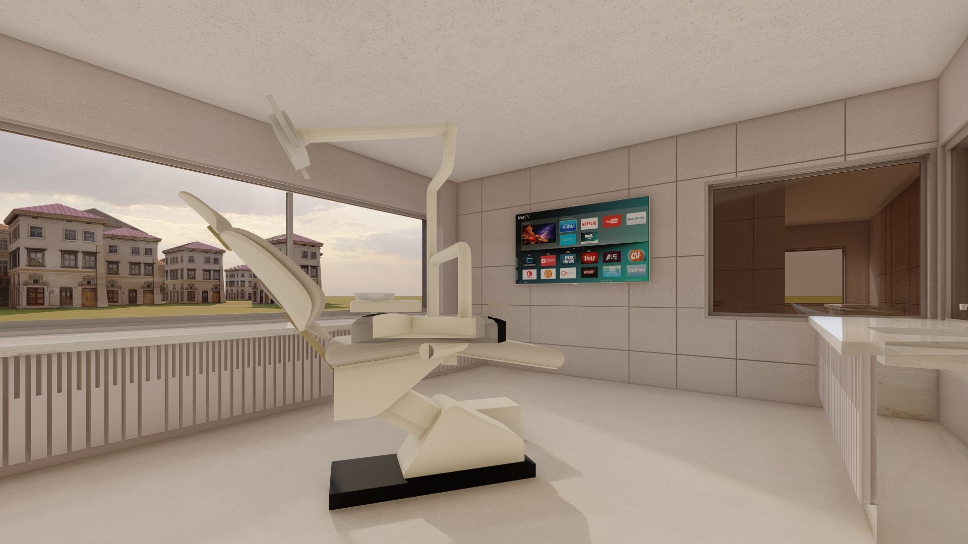 Modern Minimalist office Design 3D model_9