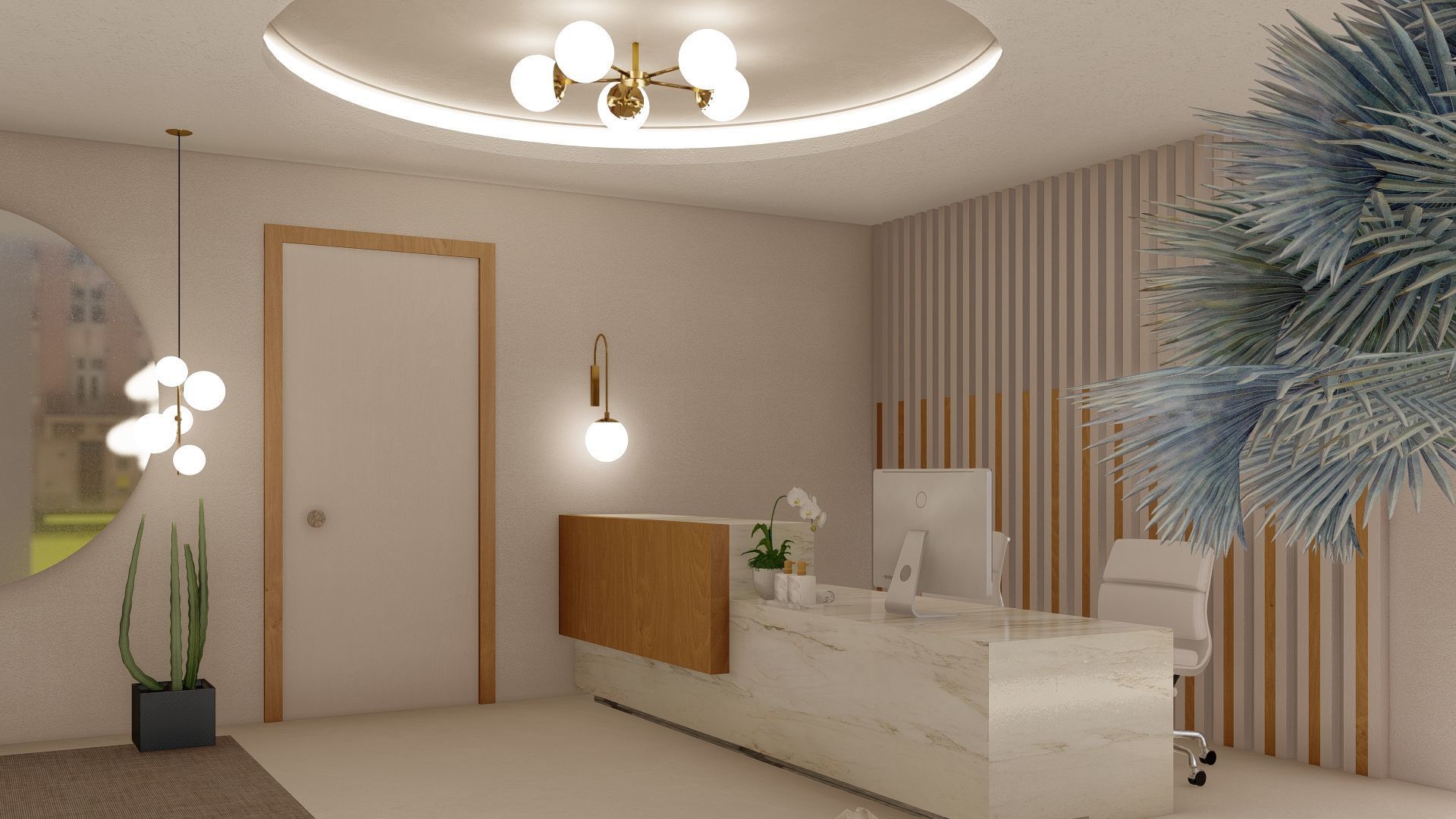 Modern Minimalist office Design 3D model_5