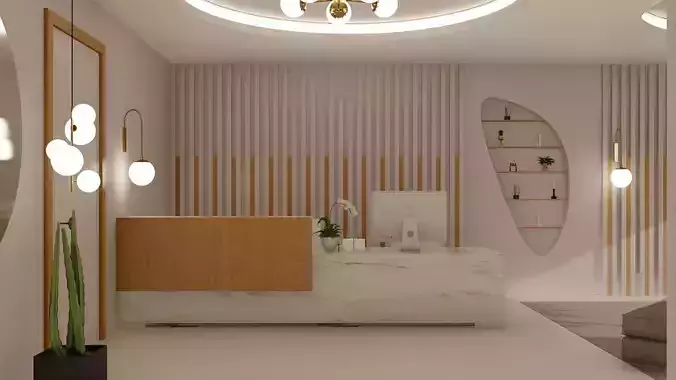 Modern Minimalist office Design 3D model