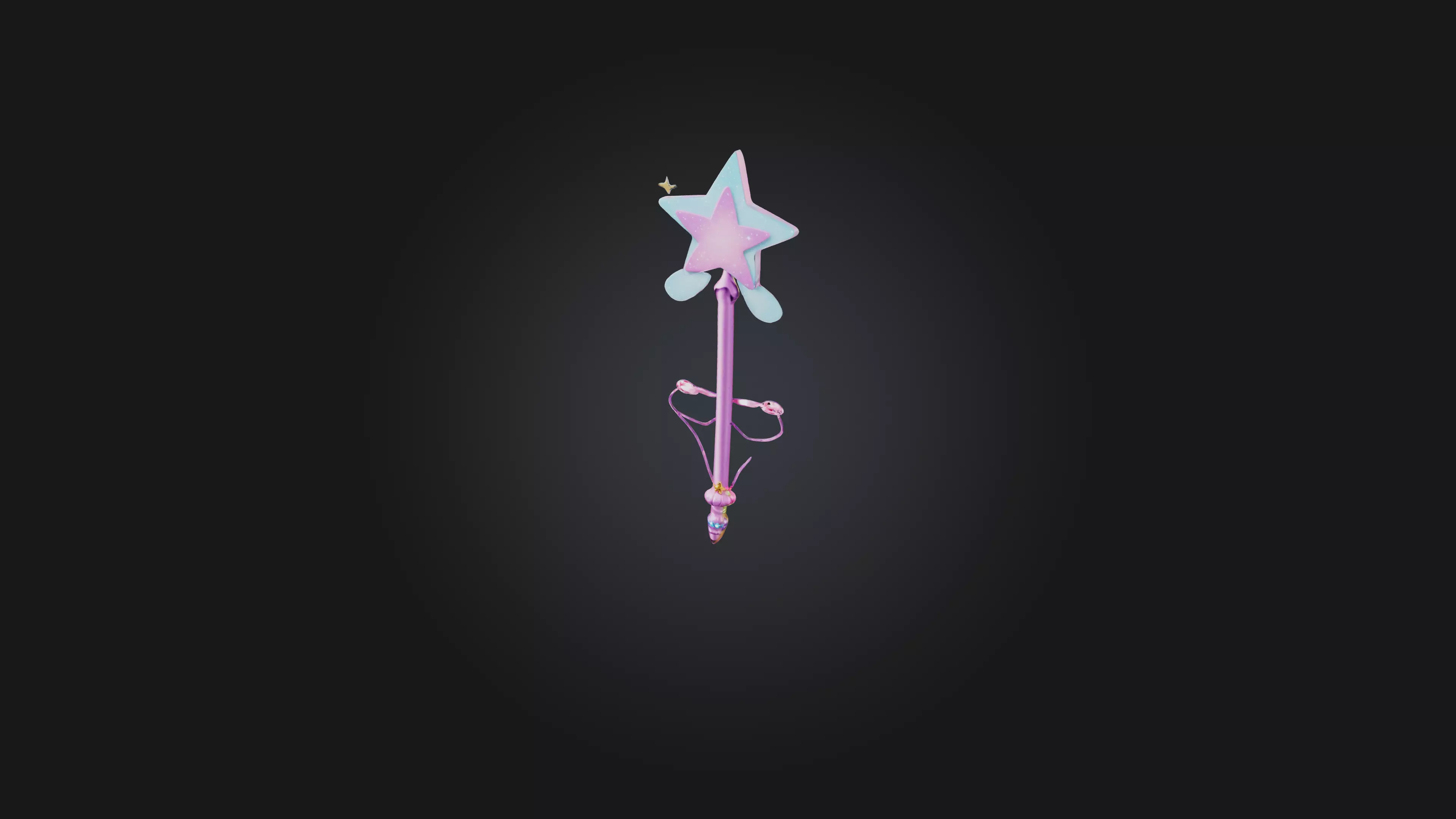 Cartoon Fairy Wand Low-poly 3D model_0