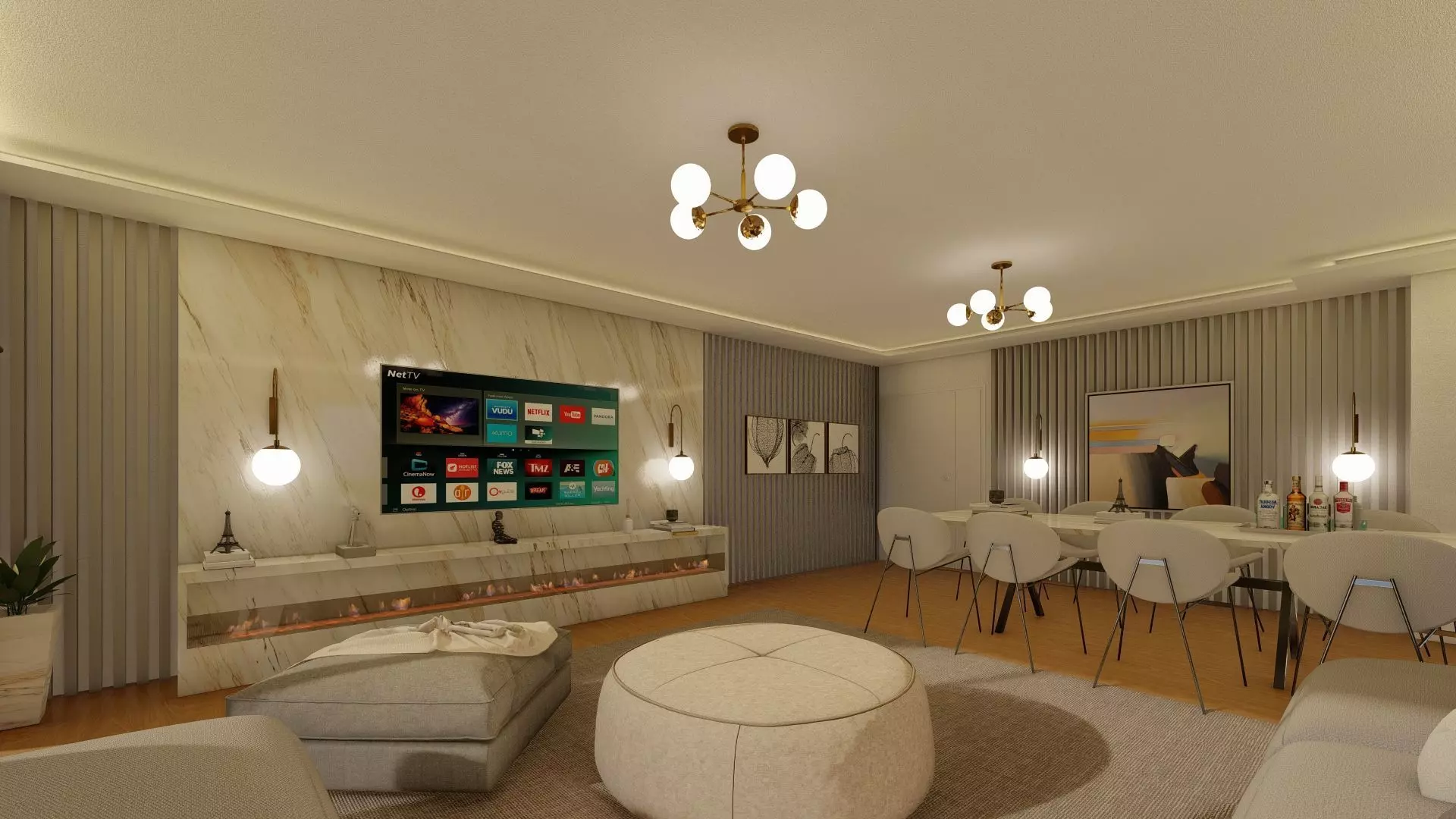 Modern Living Room Interior - 3D Model for Sale 3D model_0