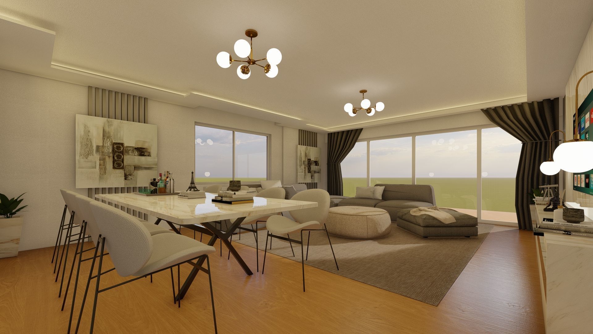 Modern Living Room Interior - 3D Model for Sale 3D model_5