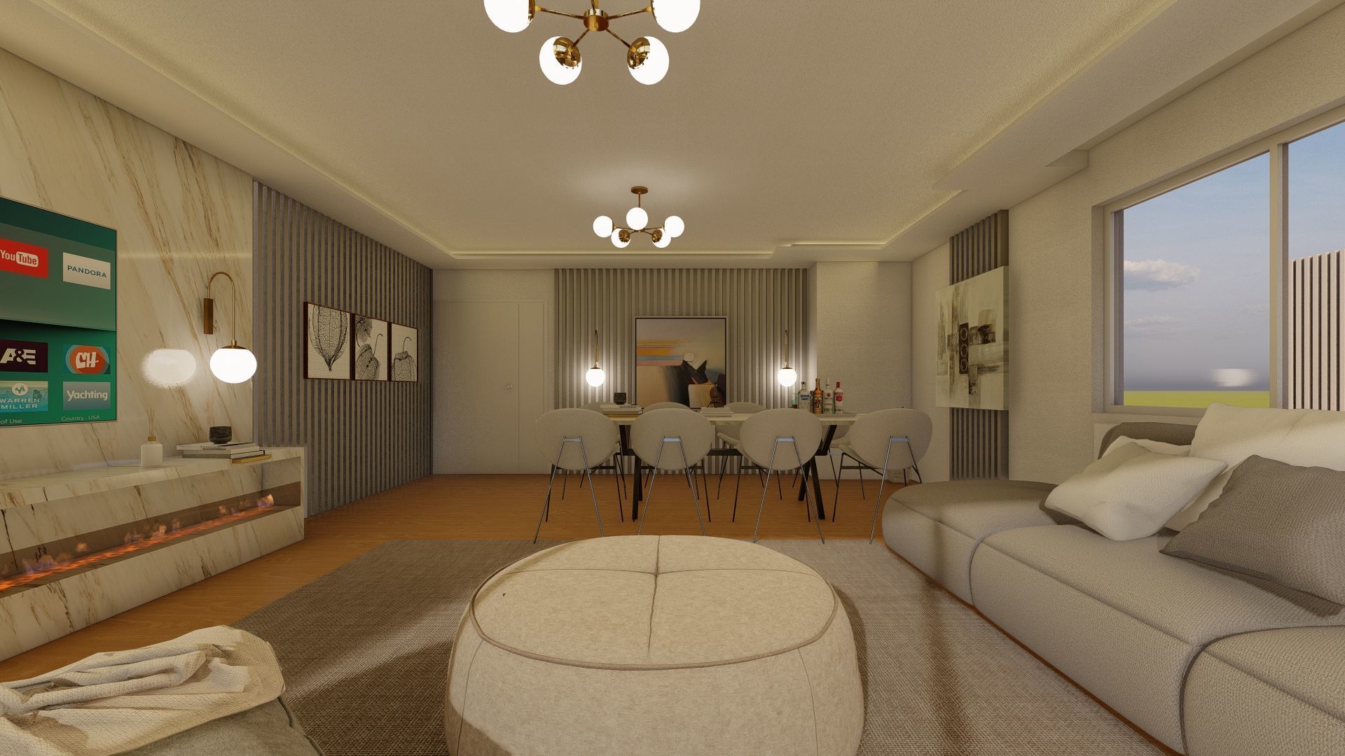 Modern Living Room Interior - 3D Model for Sale 3D model_2