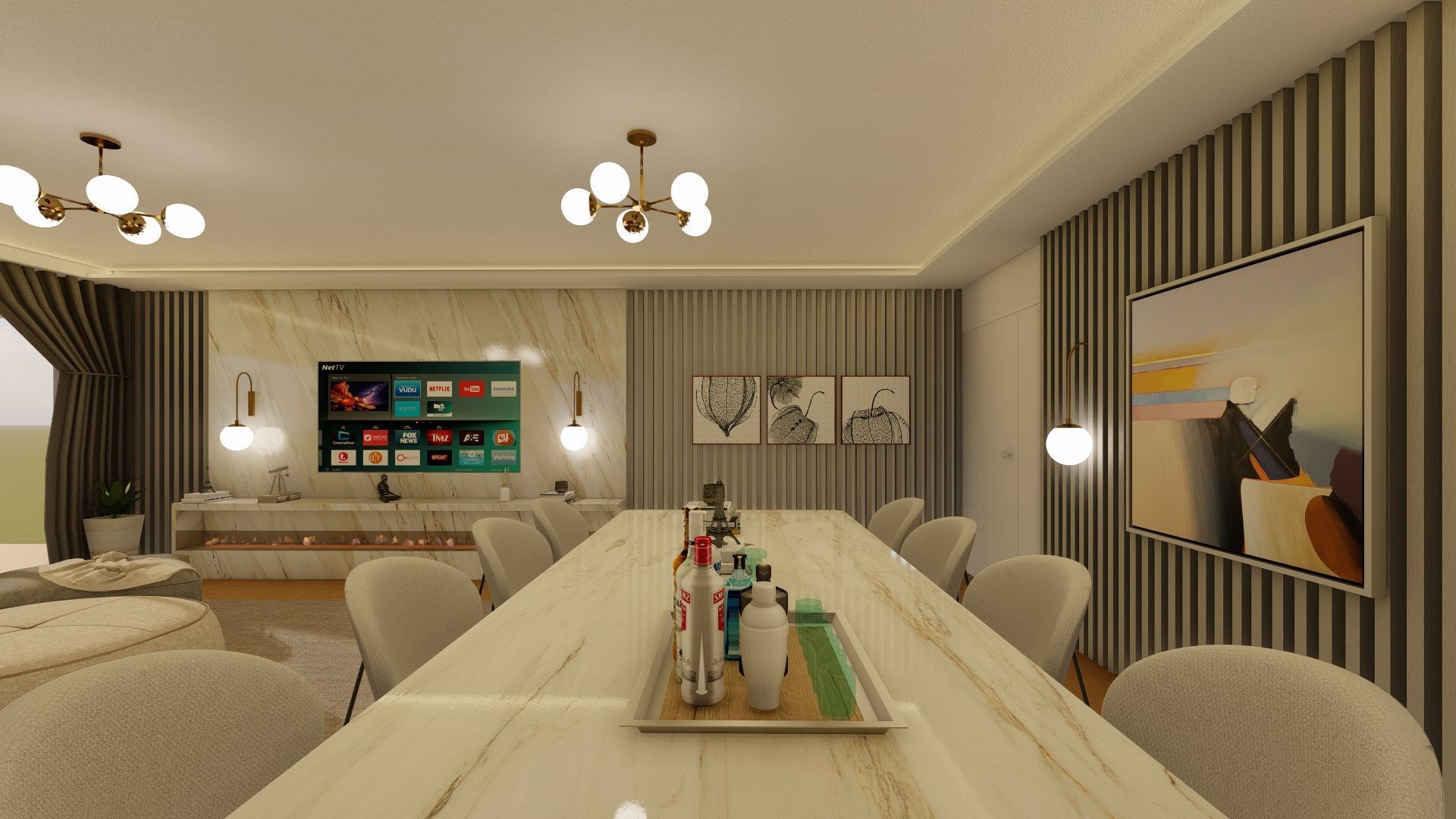 Modern Living Room Interior - 3D Model for Sale 3D model_7