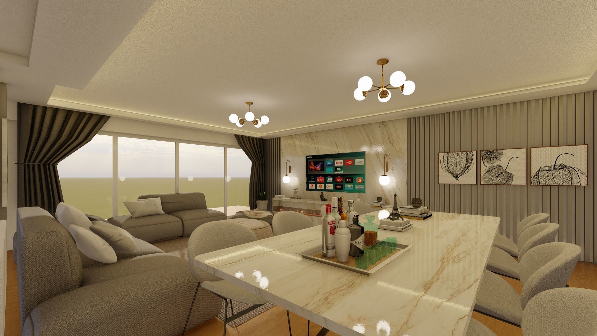 Modern Living Room Interior - 3D Model for Sale 3D model_6
