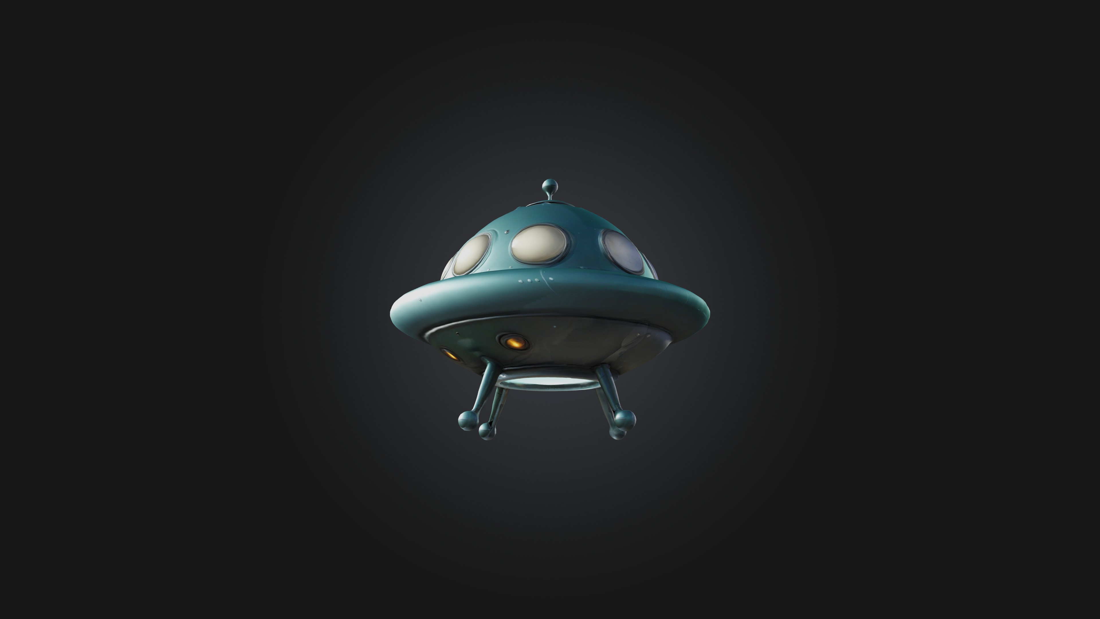 Cartoon Flying Saucer Low-poly 3D model_4