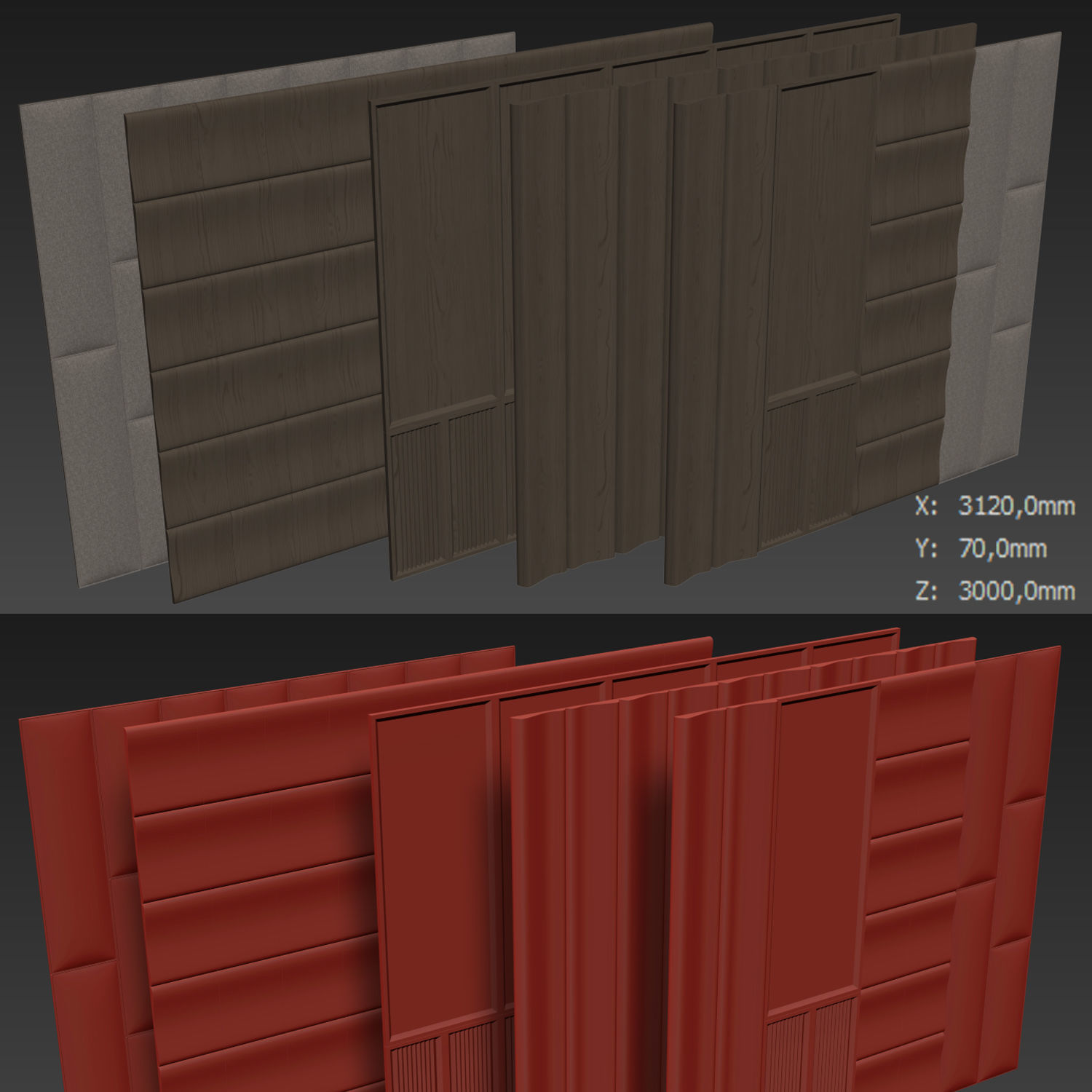 Decorative V2 Wall Panels 3D model_6