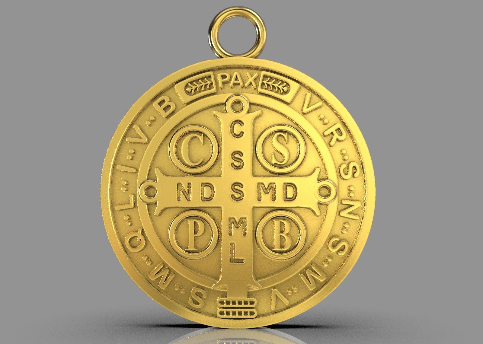 Saint Benedict medal 3D print model_1